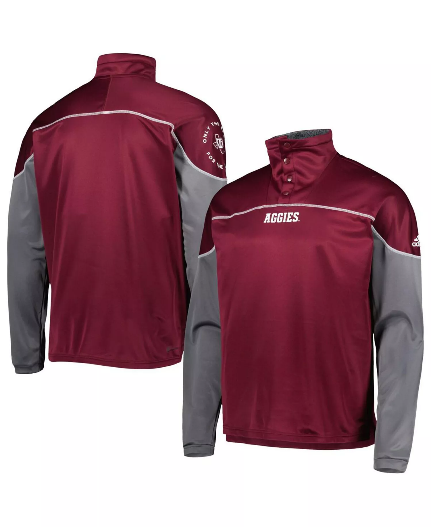 Men's Maroon Texas A&M Aggies AEROREADY Knit Quarter-Snap Jacket - Maroon - 2XL
