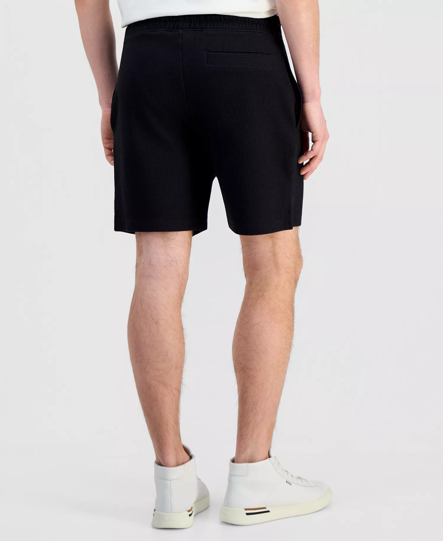 Men's Waffle Jersey 7.9" Drawstring Shorts - black - 2XL