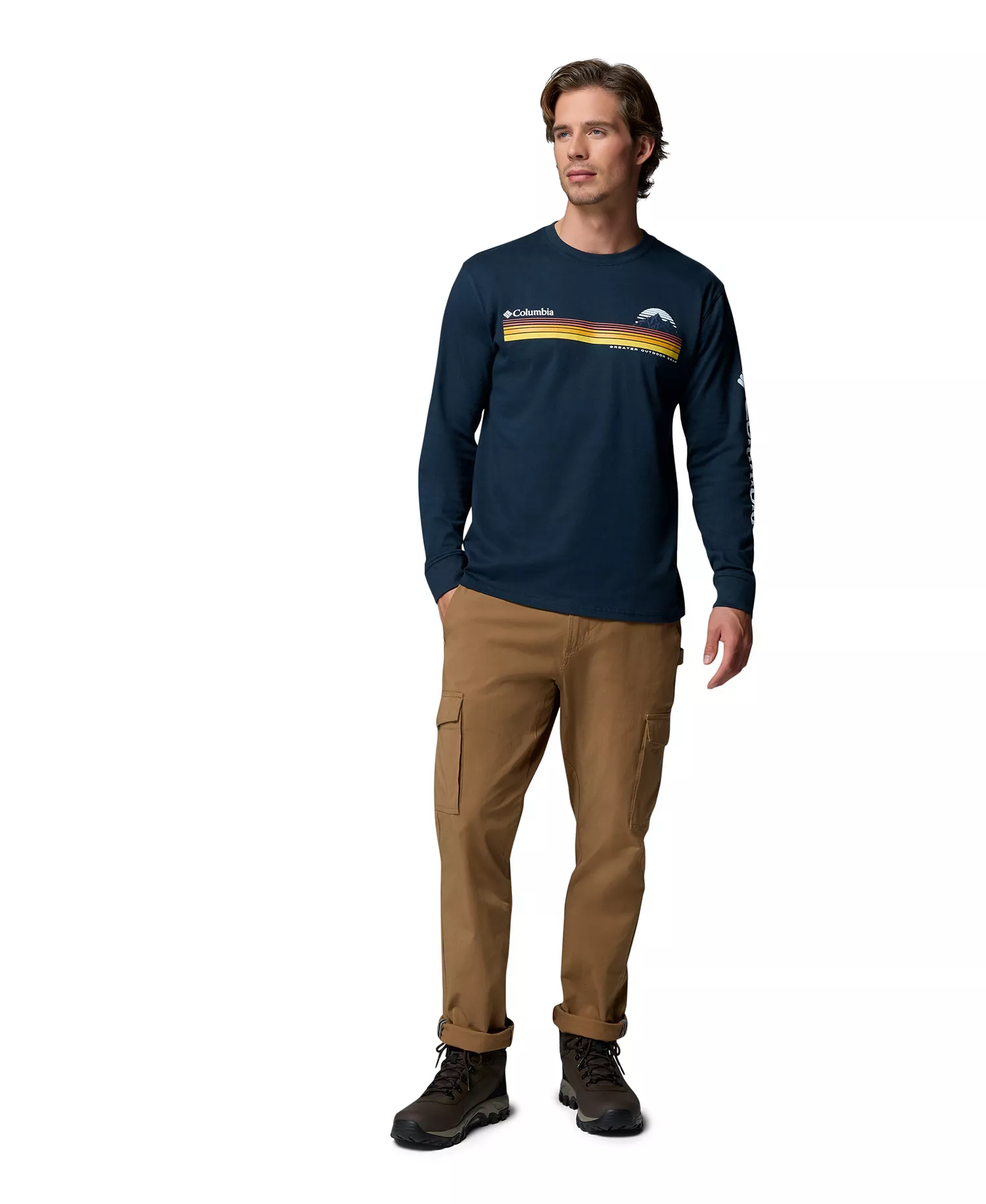Men's Gauge Graphic Long-Sleeve T-Shirt - Columbia Navy - L