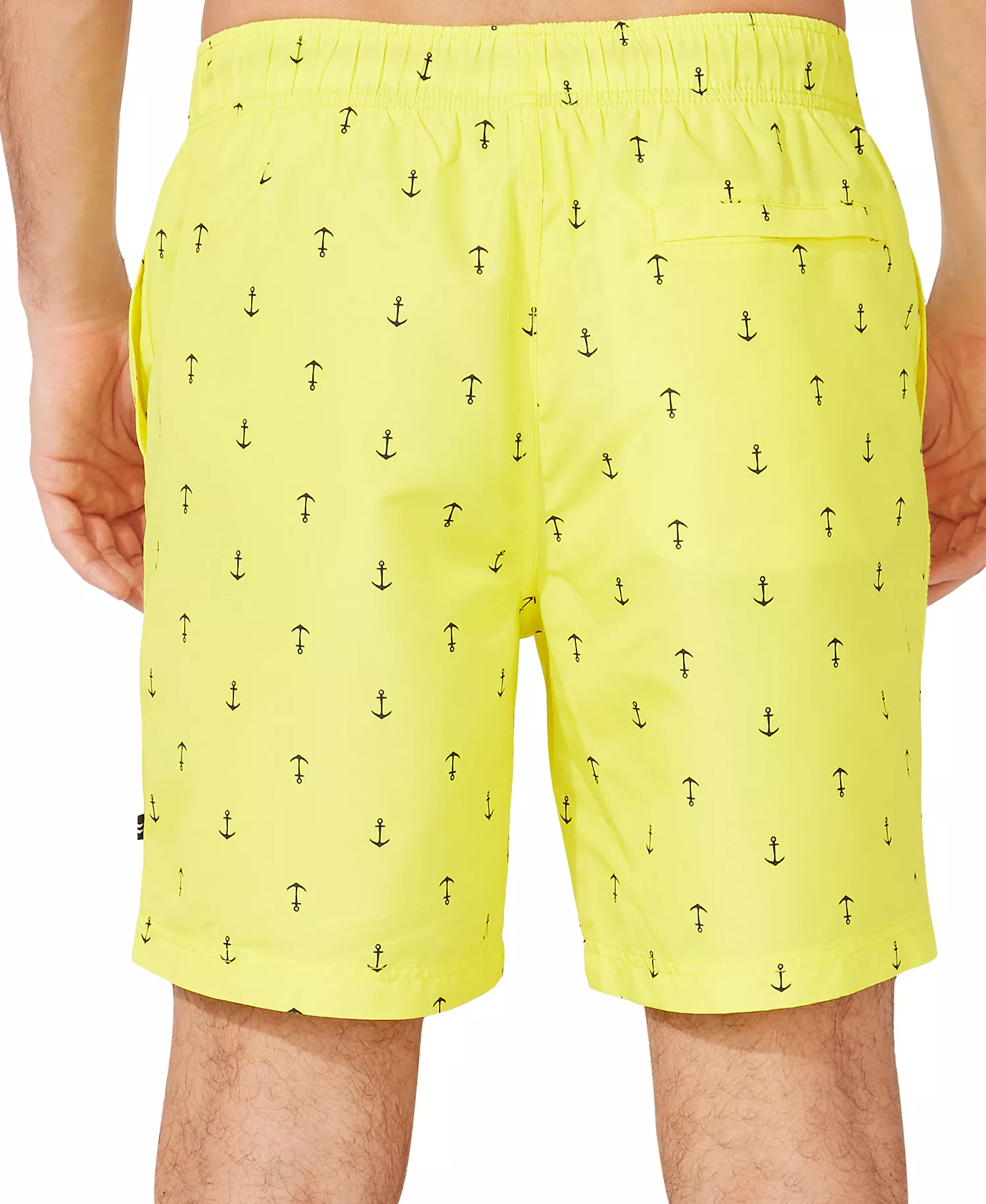 Men's Quick-Dry Anchor-Print 8" Swim Trunks - Blazing Yellow - 2XL