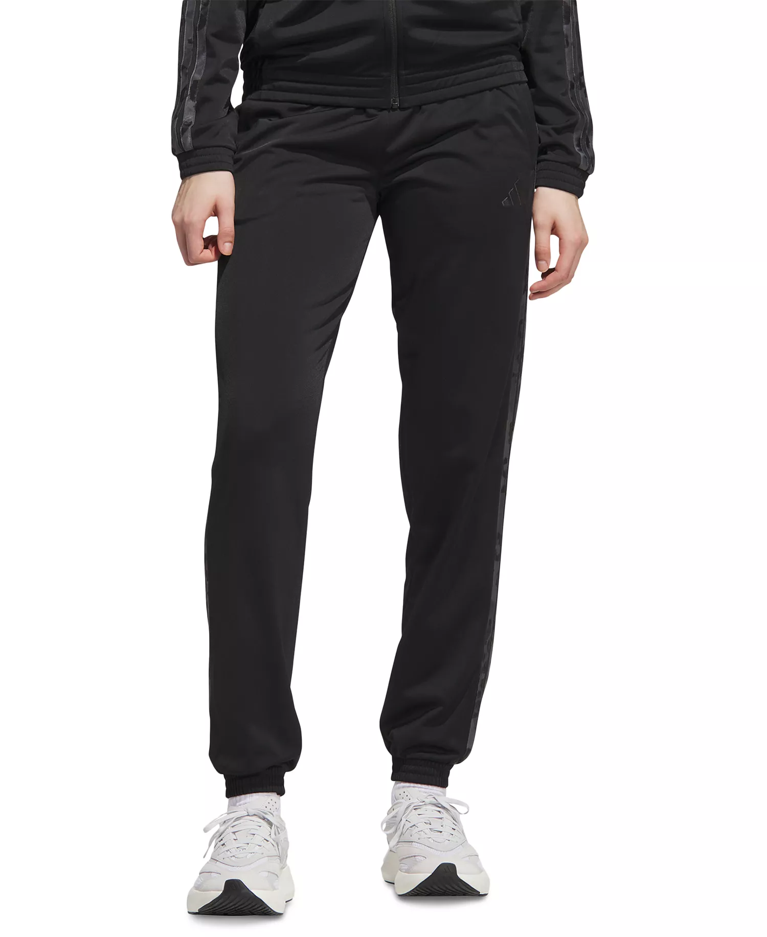 Women's Animal-Print 3-Stripes Tricot Pants - Black/multicolor - 2XL