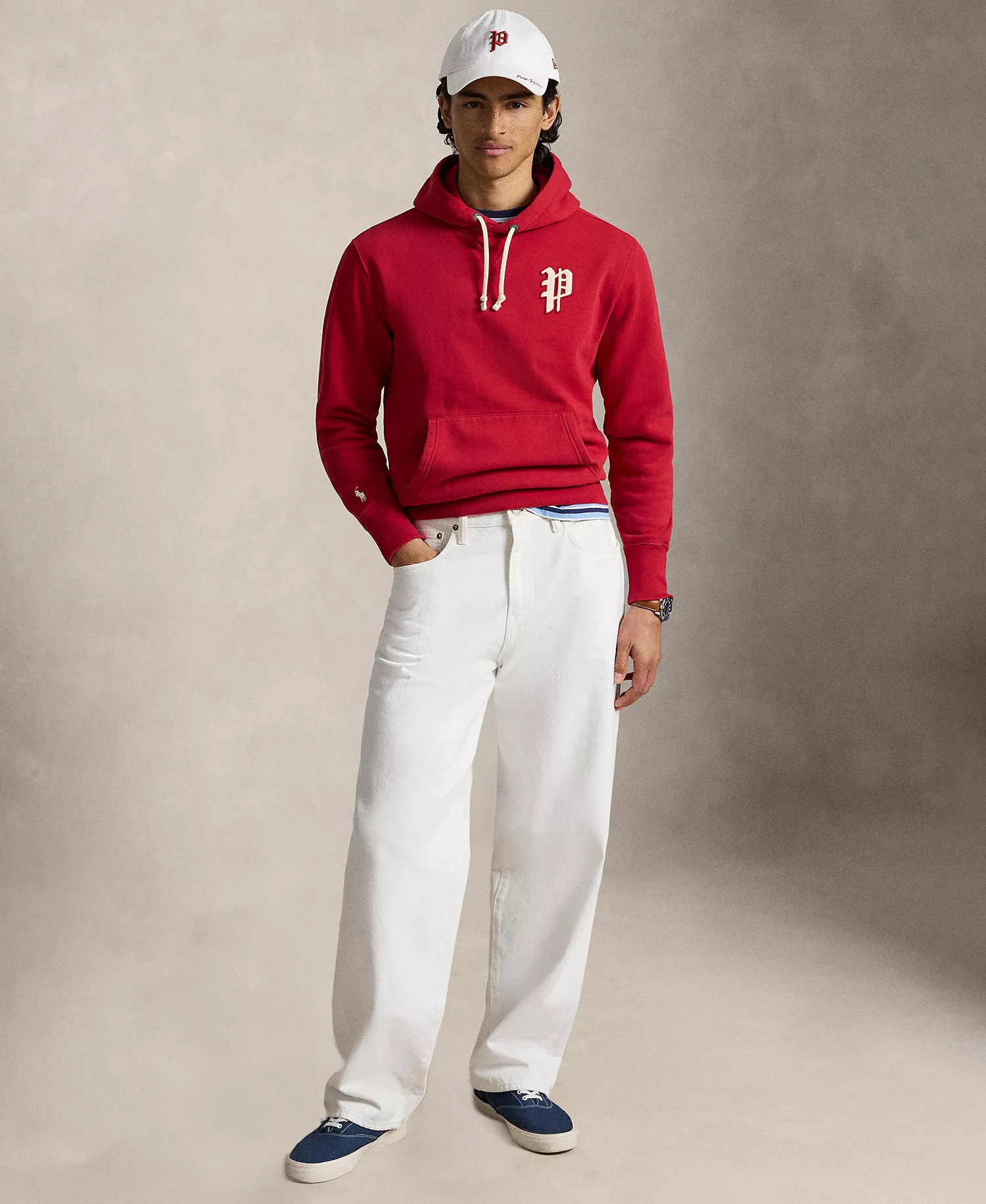 Men's Long-Sleeve Logo Patch Sweatshirt - Ralph Red - 2XL