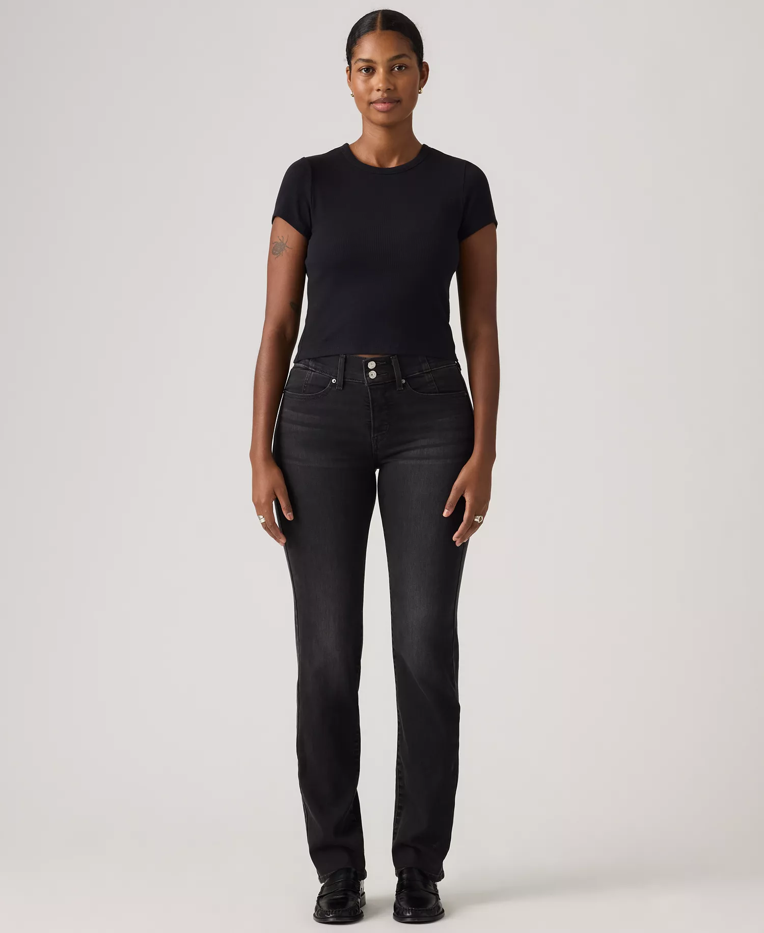 Women's 314 Corset Straight Stretch Jeans - Black - 24