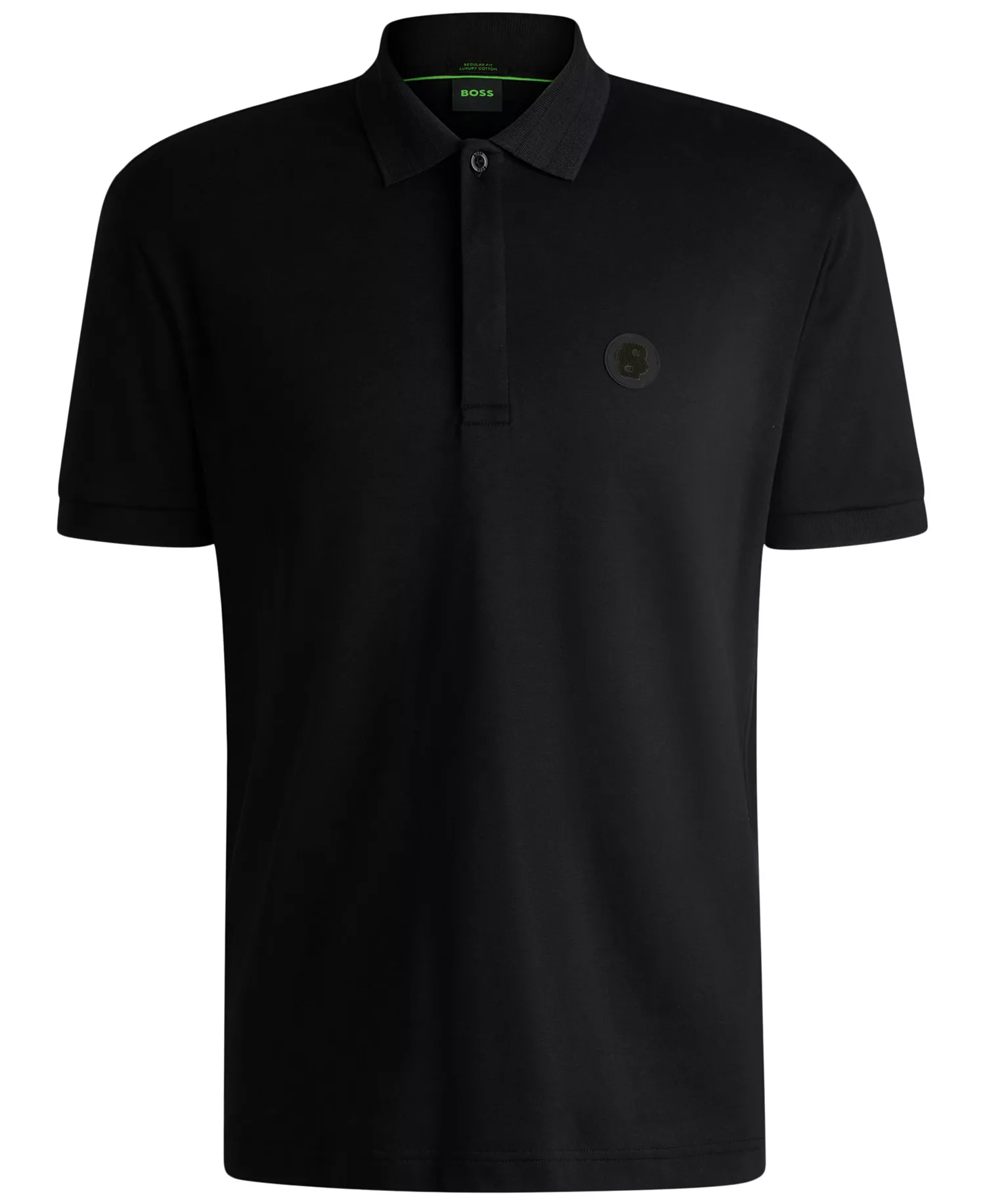 Men's Cotton Paddy Polo Shirt - Black - L