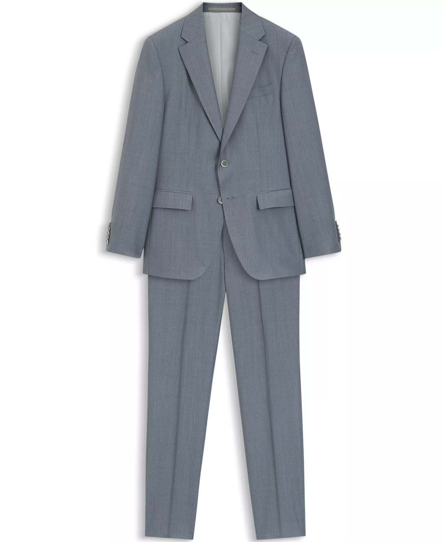 Men's Wool Silk Two-Piece Slim-Fit Suit - Dark Green - 40R