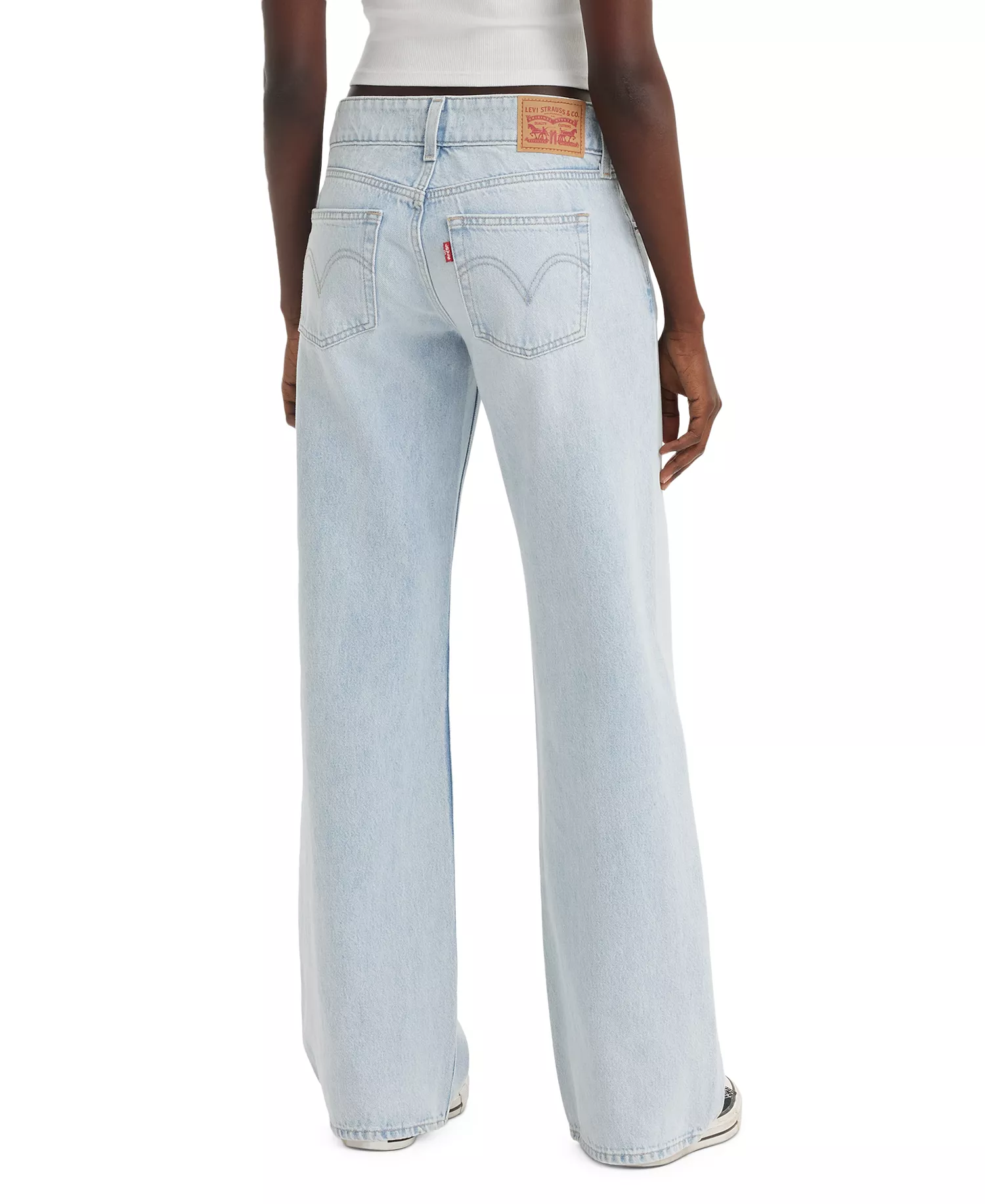 Women's Super-Low Double-Button Relaxed-Fit Denim Jean - Abraided Art - 24