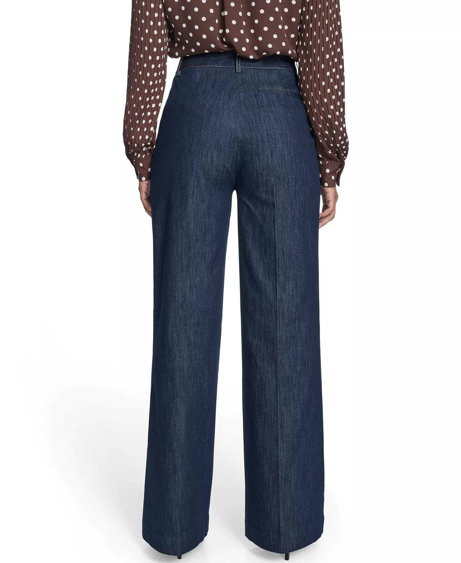 Women's High Rise Denim Sailor Pants - Navy - 10