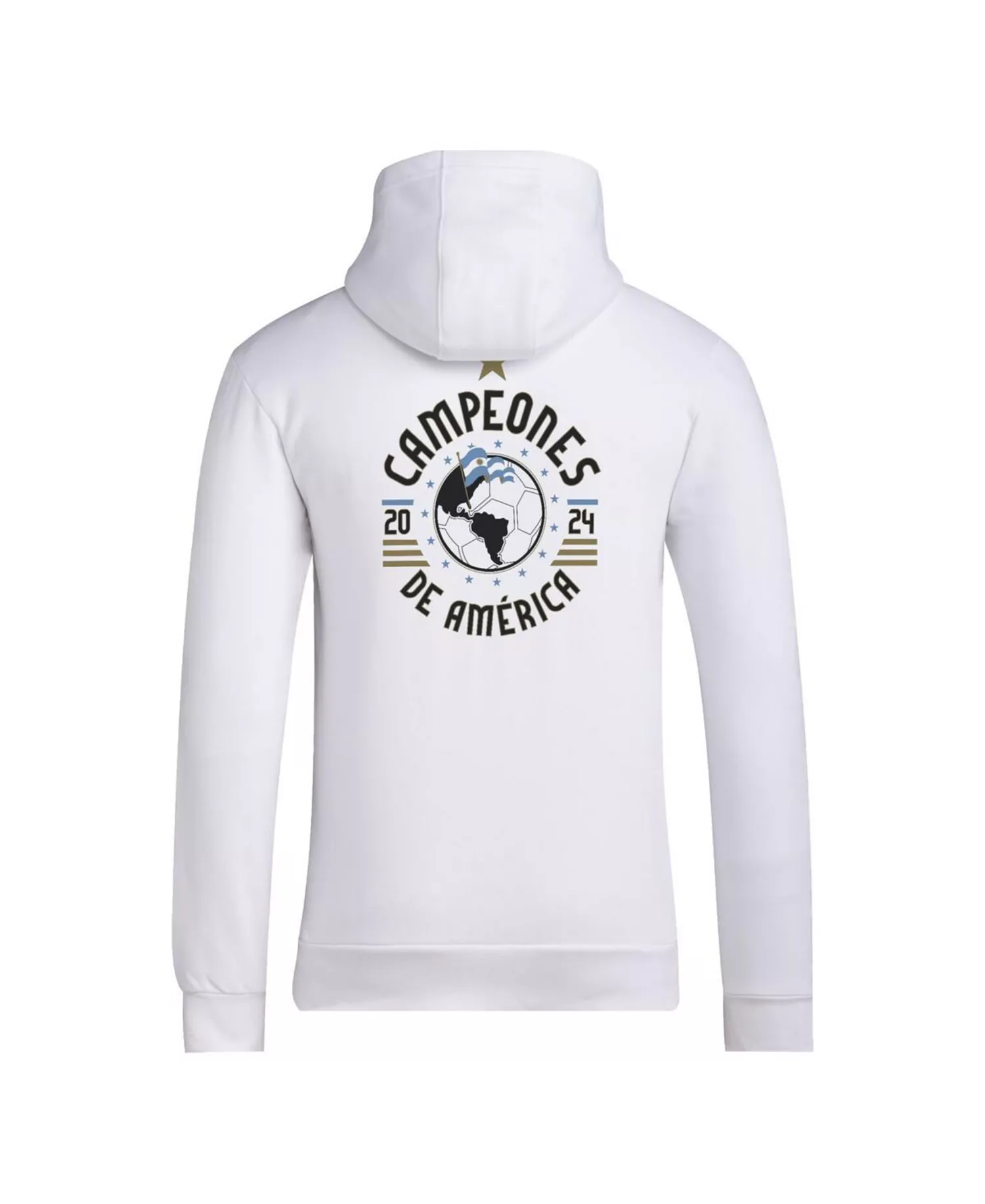 Men's Argentina National Team 2024 Copa America Champions Pullover Hoodie - White - L