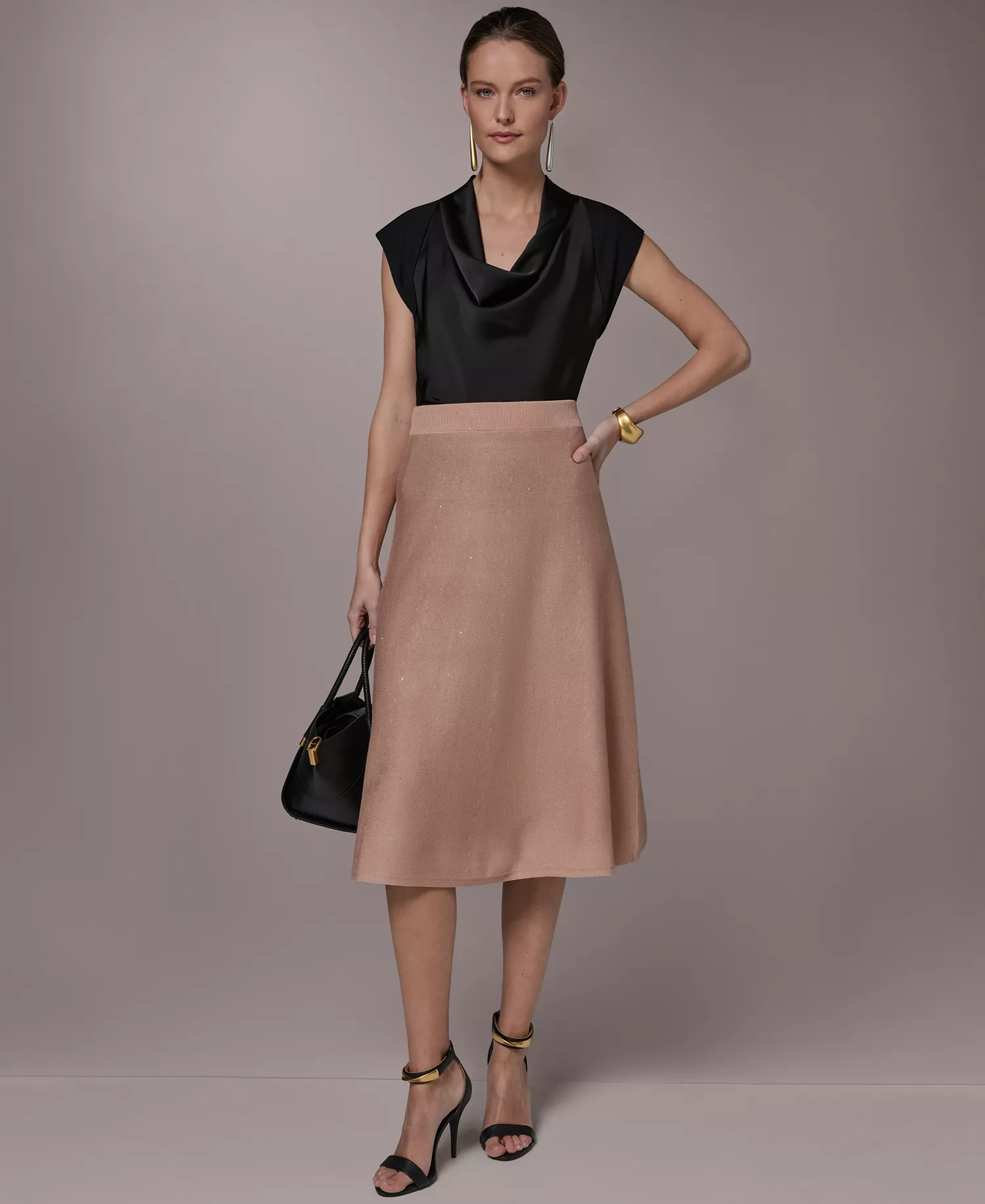 Women's Sequin Detail Midi Skirt - Umbria - L