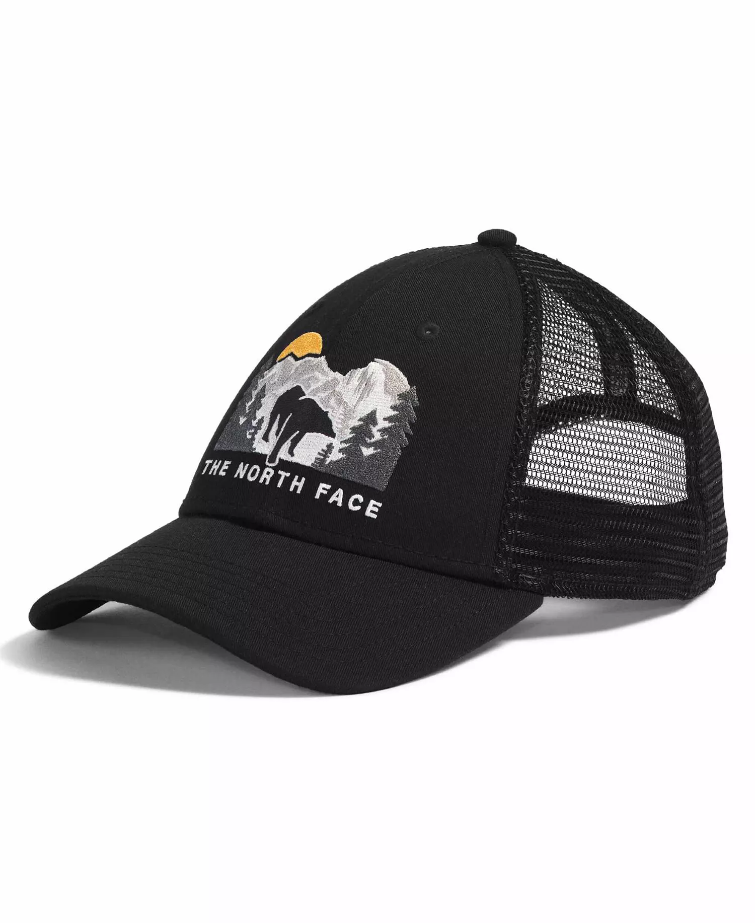 Men's Embroidered Mudder Trucker Hat - Black, Bear graphic - OS