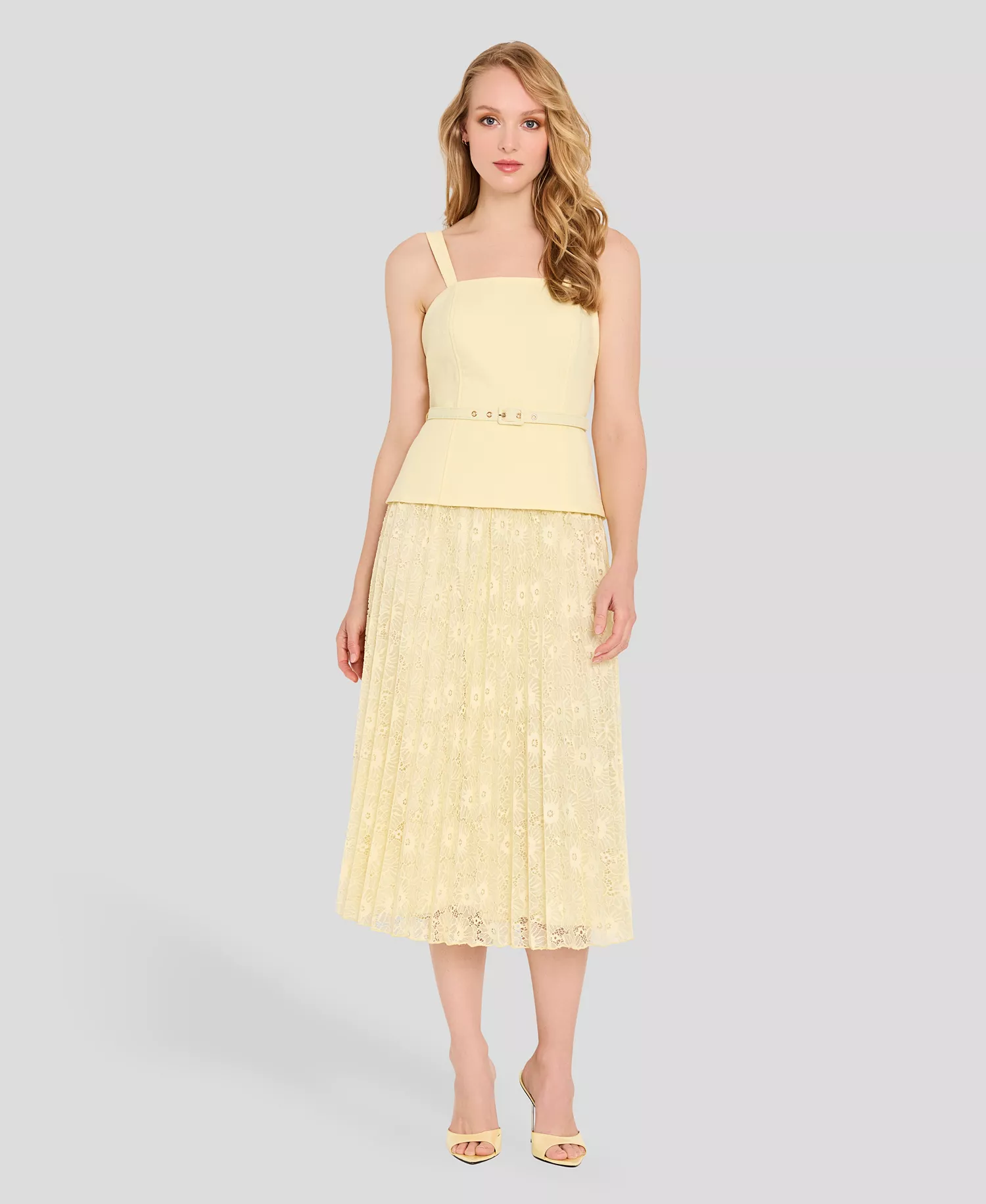 Petite Sleeveless Square Neck Midi Dress - Buttercup - 0P