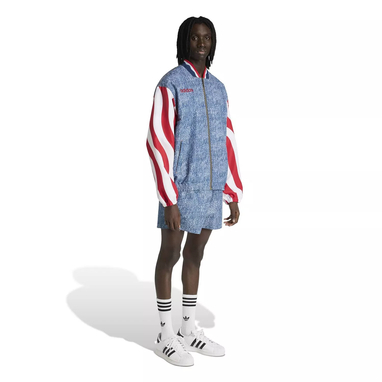 Men's Blue USA Soccer 1994 Denim Graphic Full-Zip Track Jacket - White - 3XL