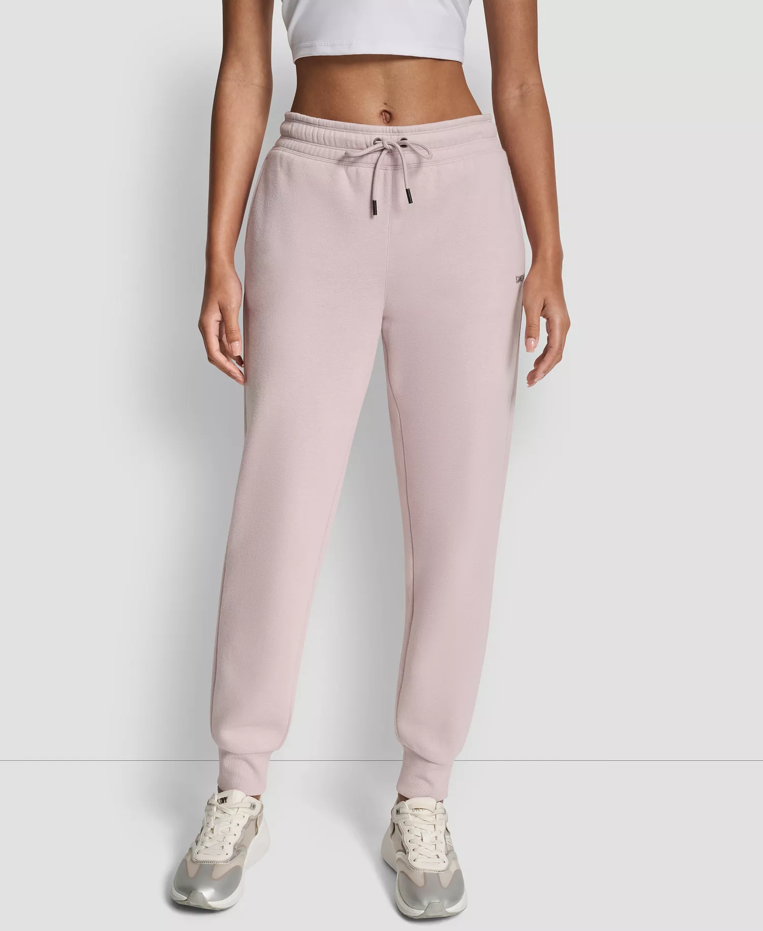 Women's Rhinestone Logo Cuffed Jogger - Allure - L