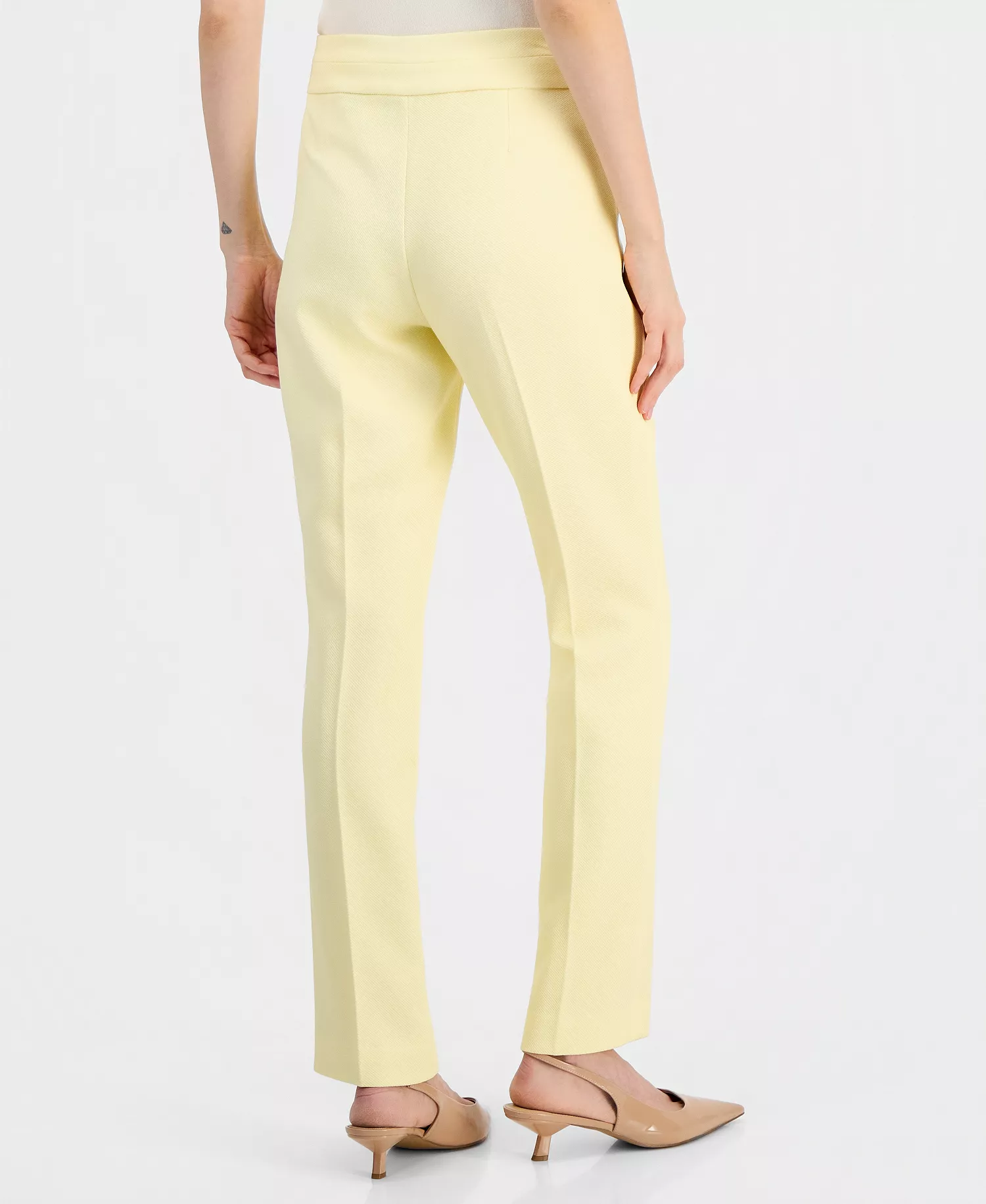 Petite Mid-Rise Bell Bottom Pants - Buttercup - 10P