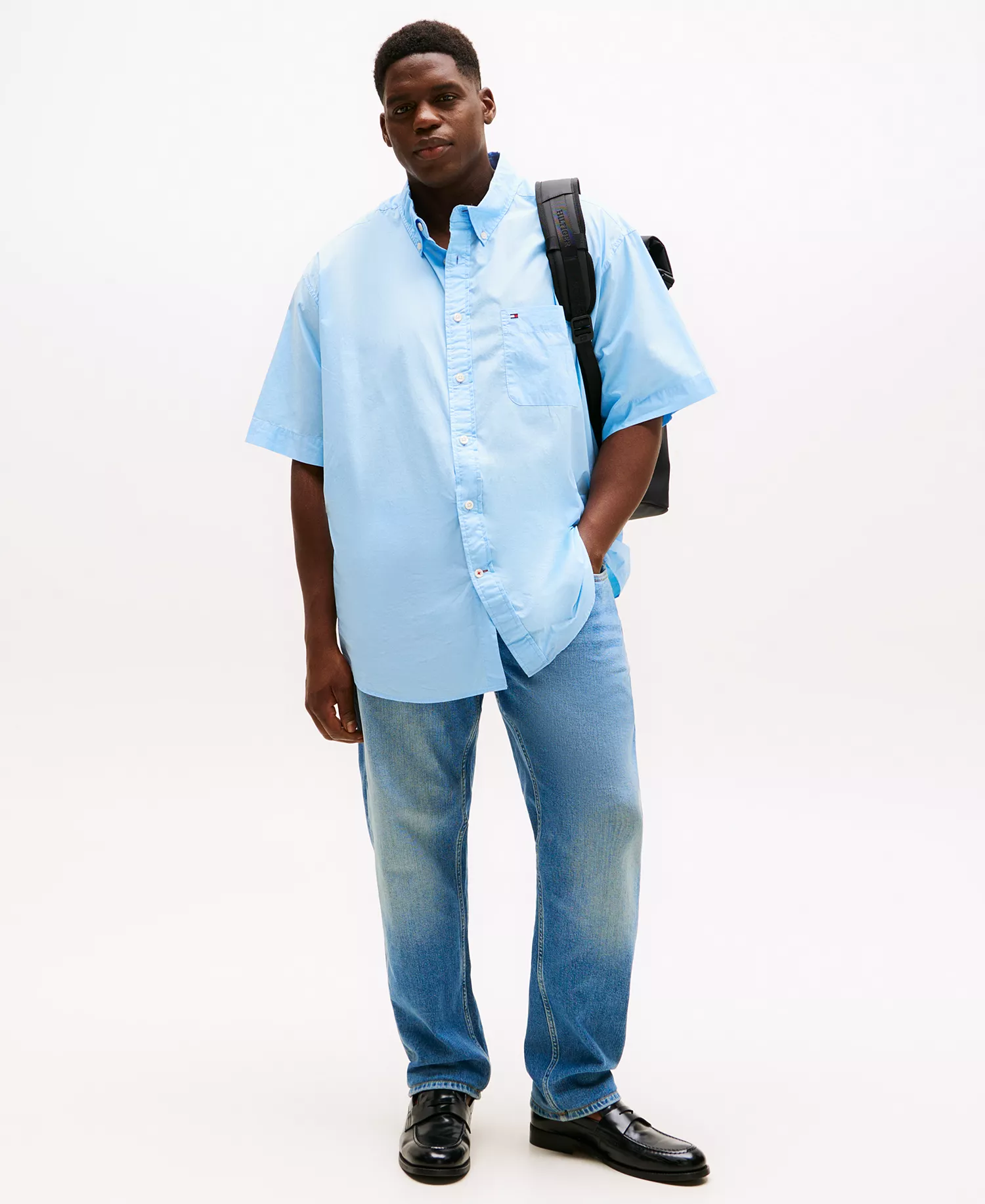 Men's  Big & Tall Maxwell Short-Sleeve Button-Down Shirt   - Blue Bell - 2XB