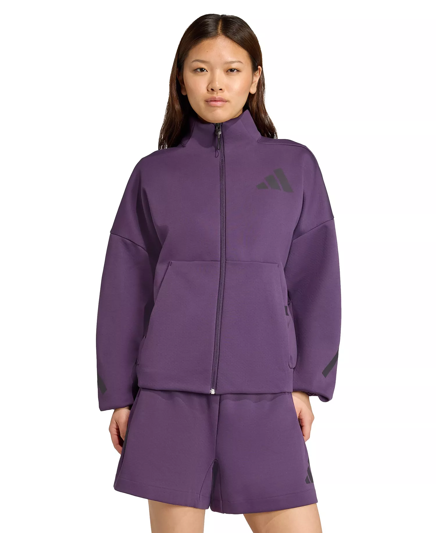 Women's Z.N.E. Zip-Front Long Sleeve Track Jacket  - Aurora Plum - L