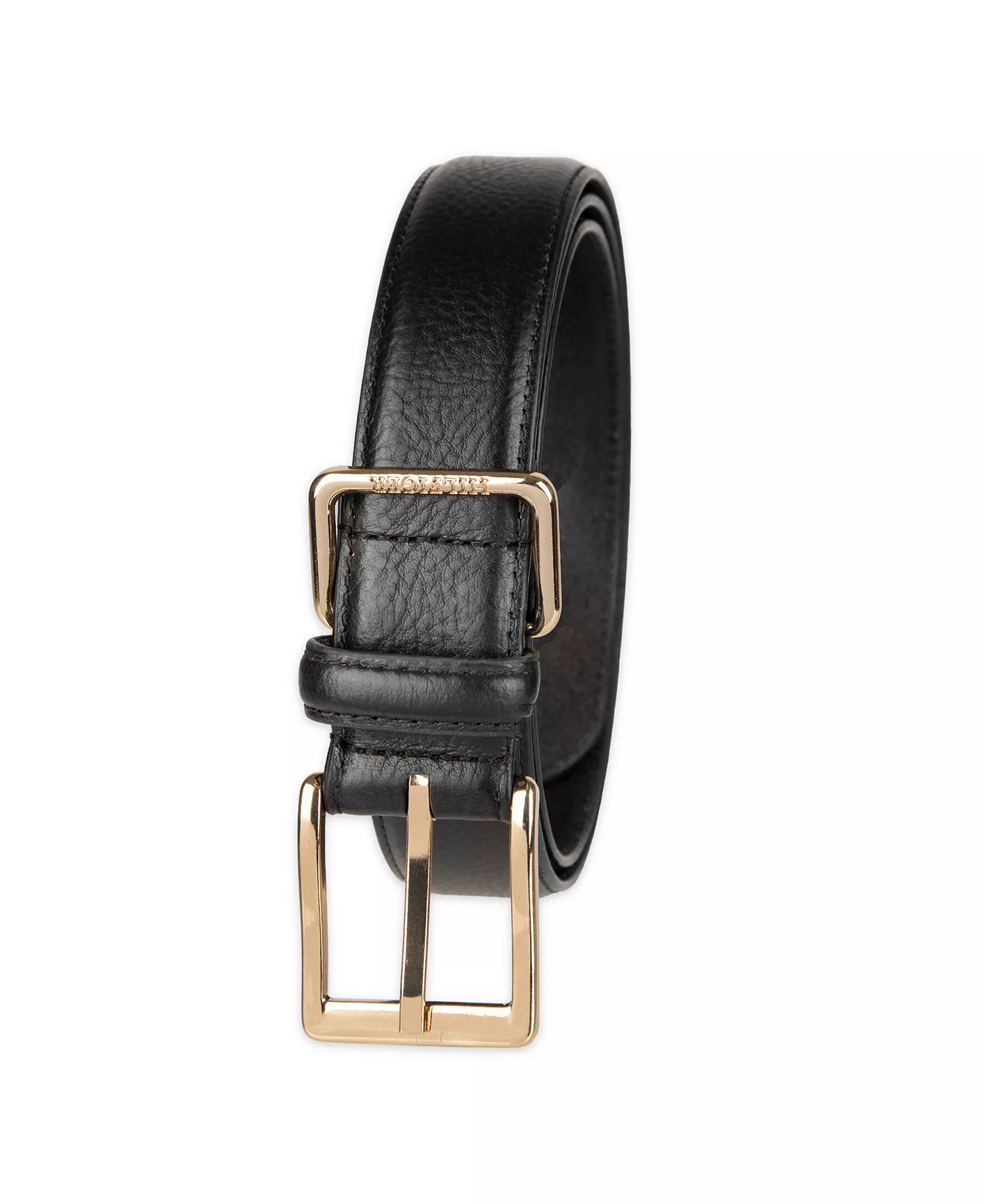 Men's Double Loop Leather Belt - Black - L (38-40)
