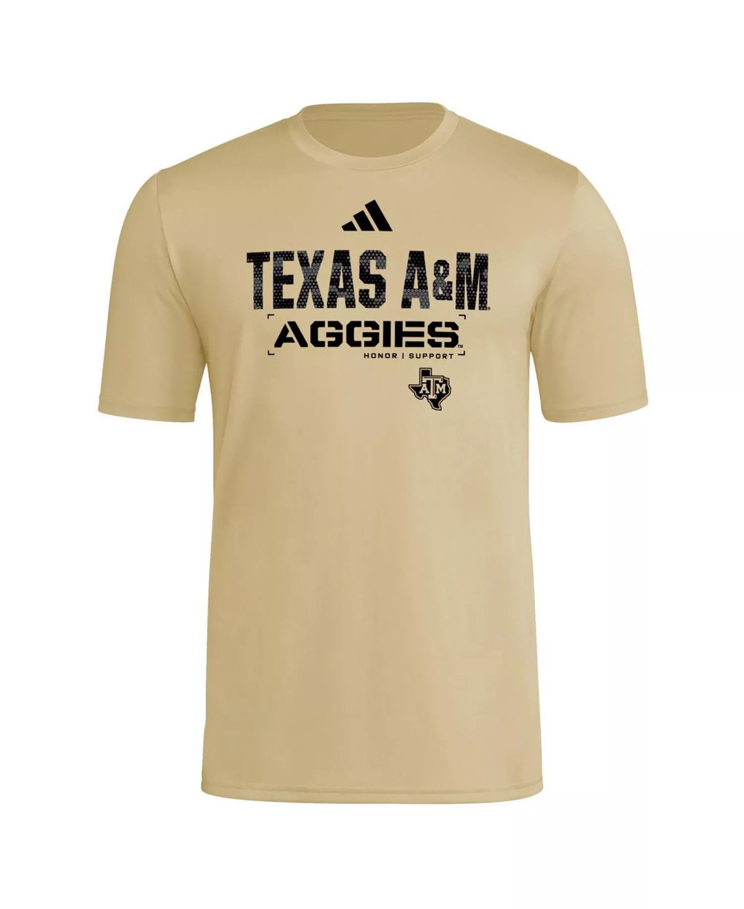 Men's Natural Texas A M Aggies 2025 Military Appreciation Pre-Game AEROREADY T-Shirt - Natural - 2XL