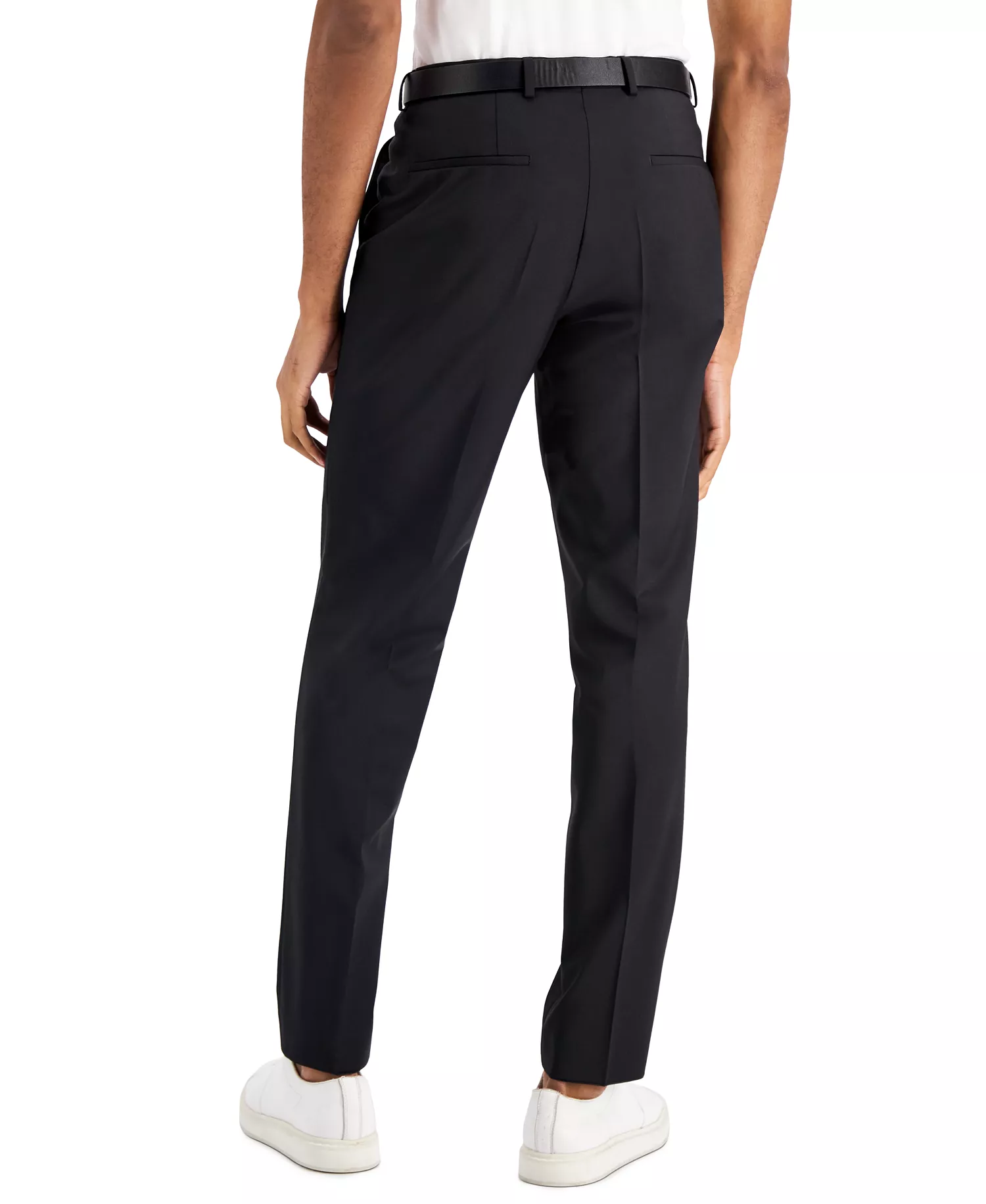 Men's Modern-Fit Wool Superflex Suit Separate Pants - Black - 30R