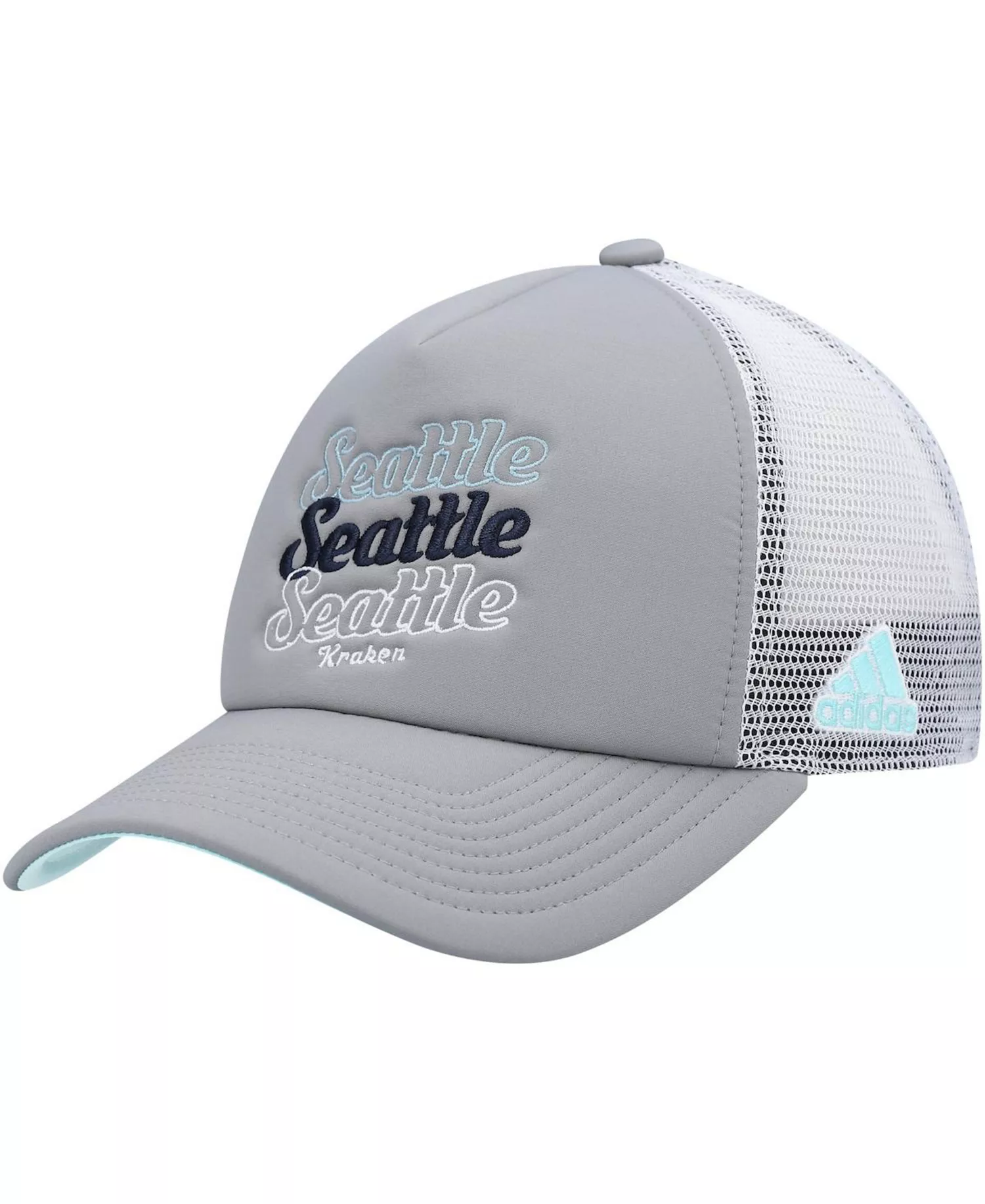 Women's Gray, White Seattle Kraken Foam Trucker Snapback Hat - Gray, White - One Size Fits All