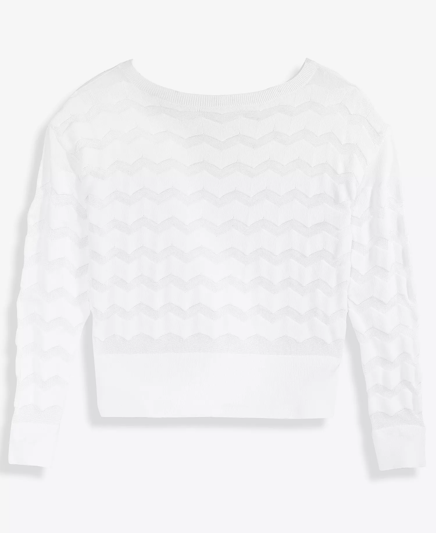 Petite Chevron Stitch Sweater, Macy's Exclusive - Bright White - P/L
