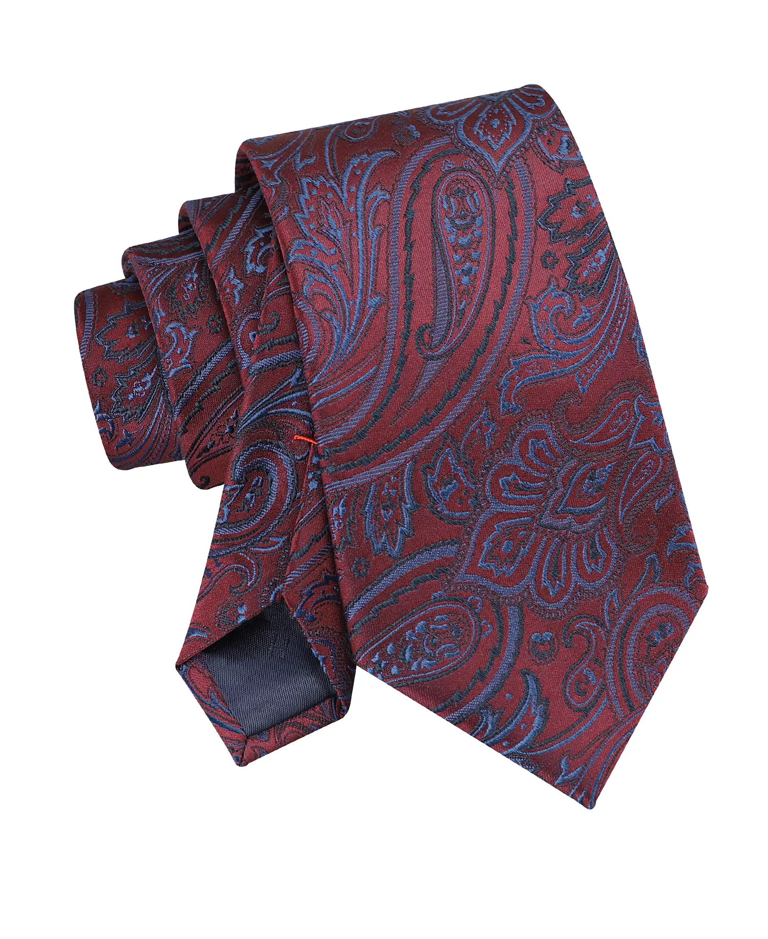 Men's Silky Paisley Pattern Classic Tie - Red - ONE SIZE