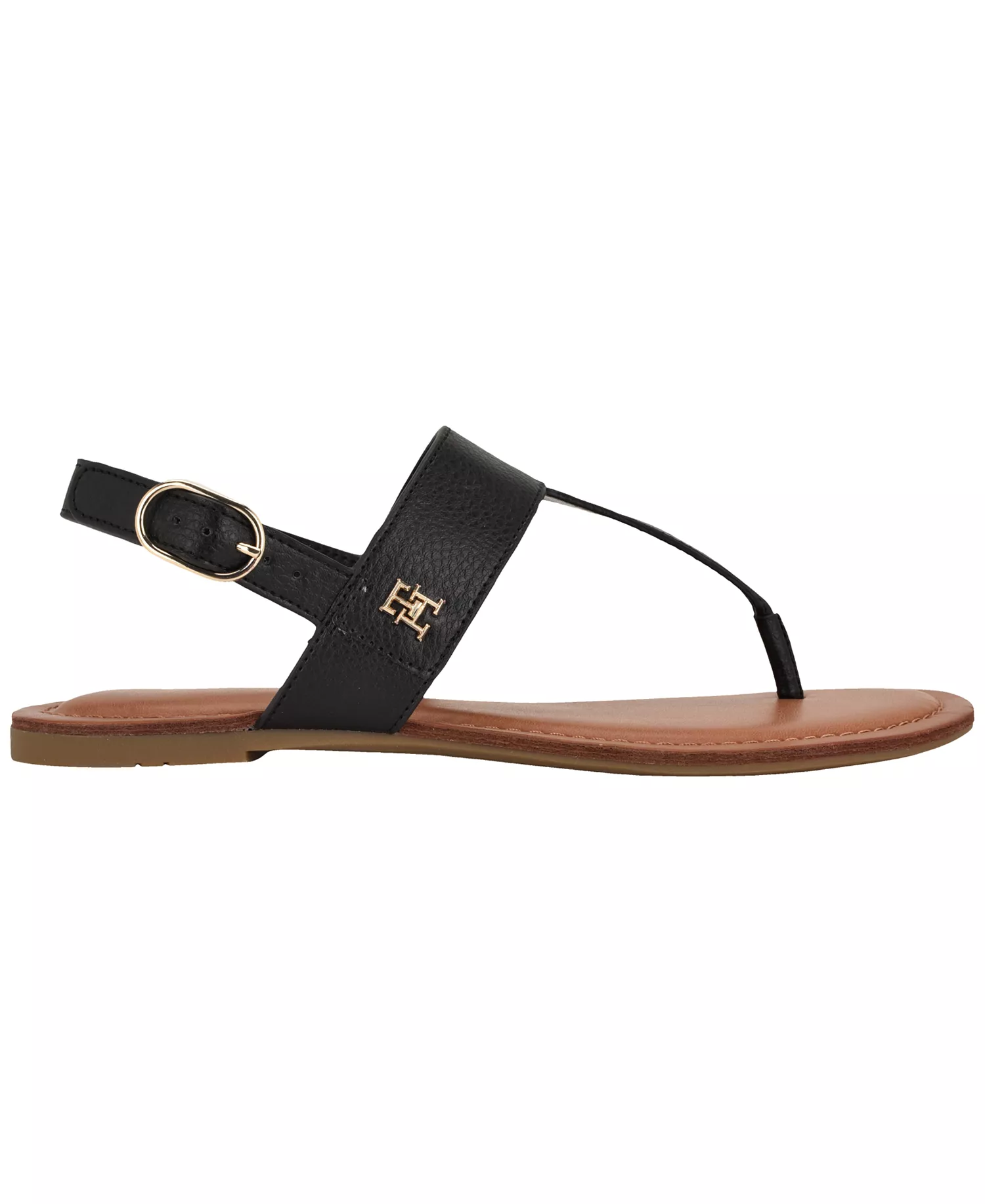 Women's Lenian T-Strap Flat Slingback Sandal - Black - 6.5M