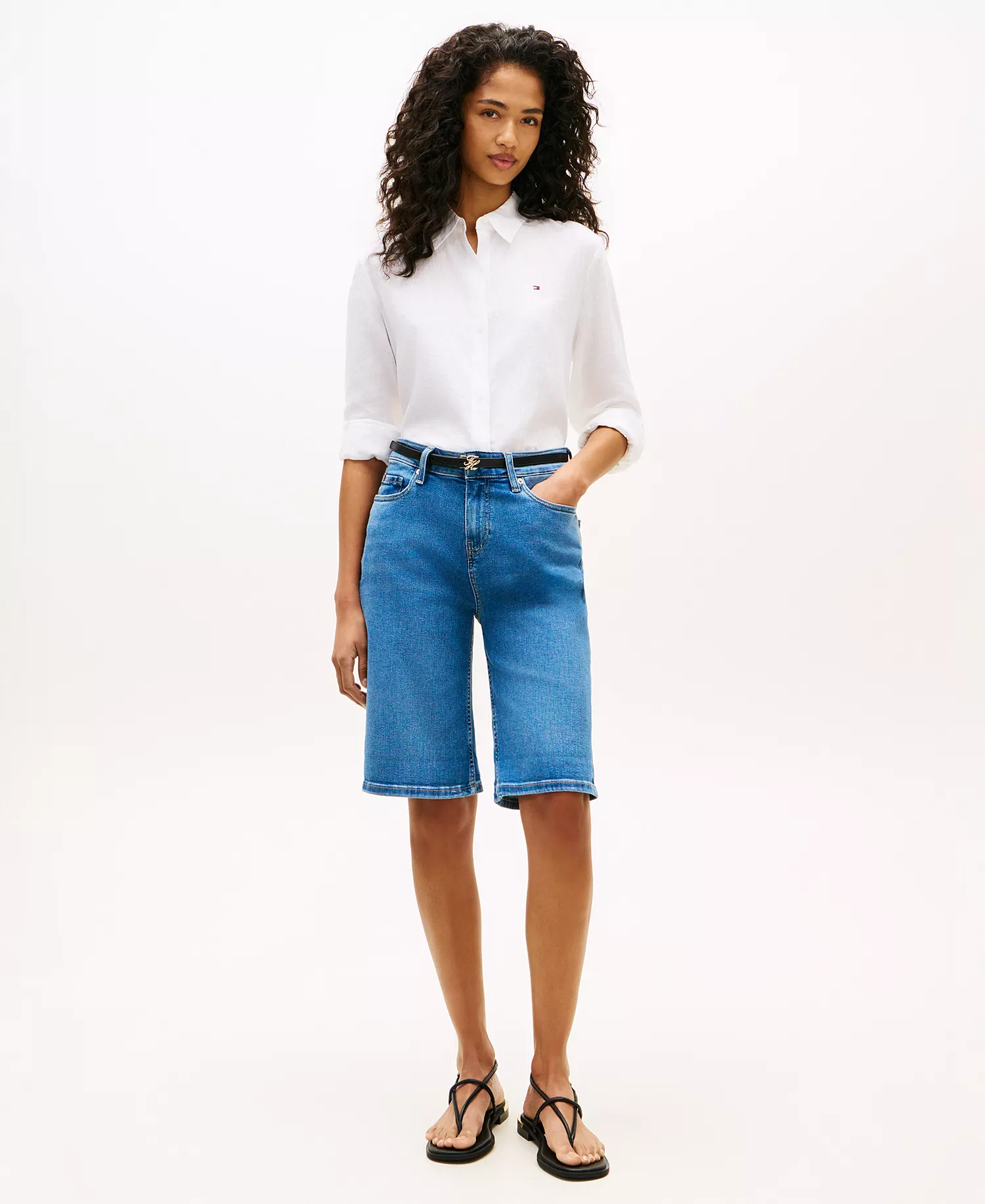 Women's Mid Blue Denim Shorts - Nos Mid Blue - 10