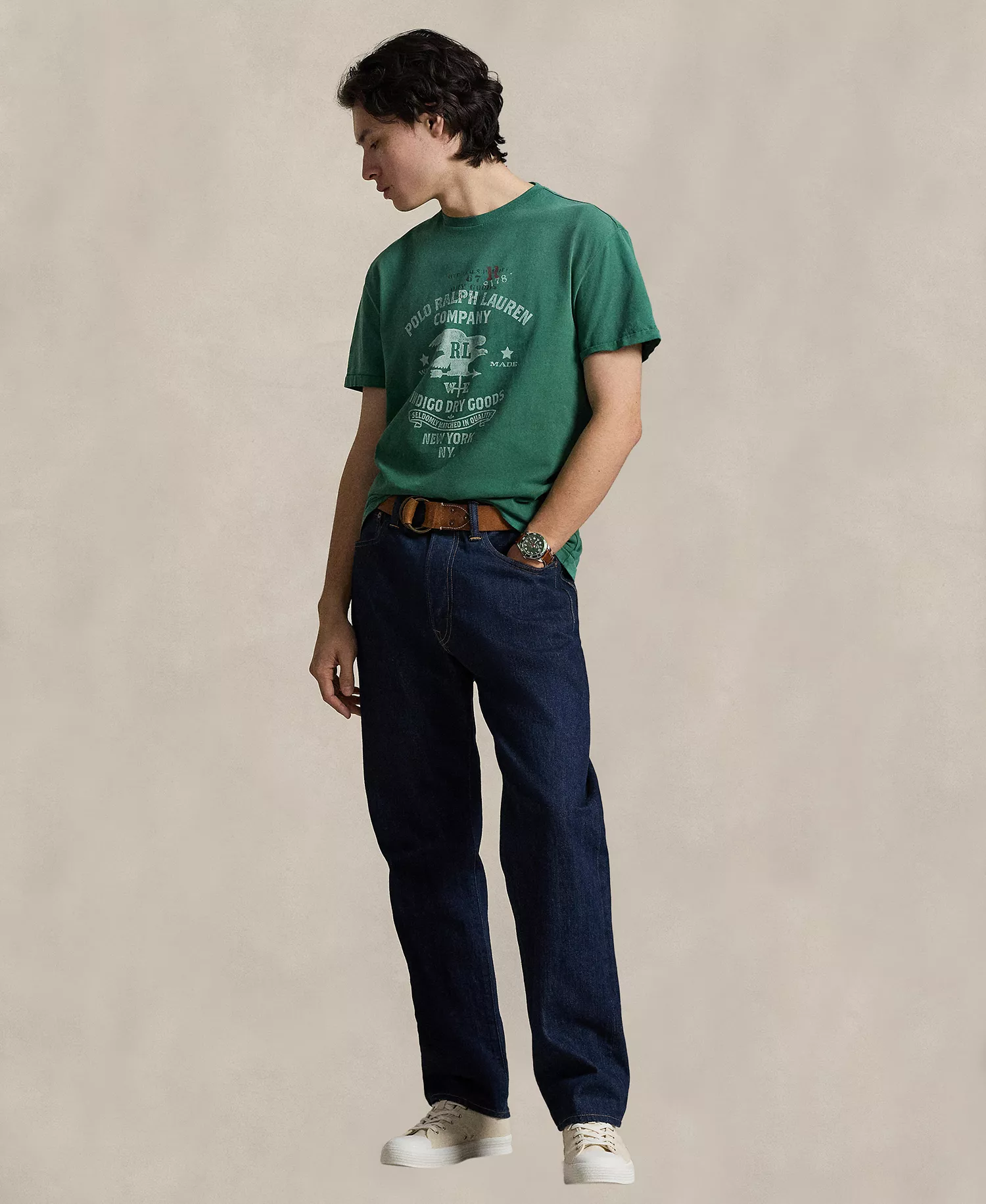 Men's Crewneck Graphic T-Shirt - Antique Green - 2XL