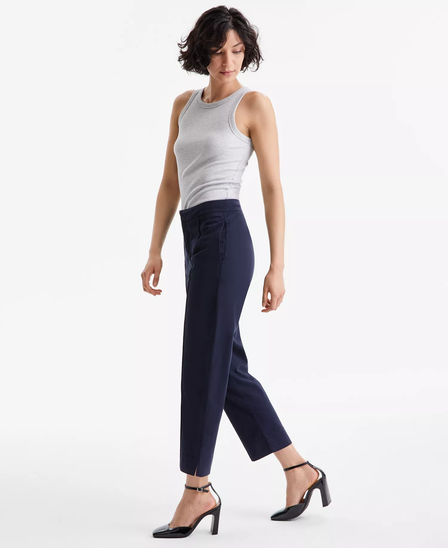 Women's High-Rise Tapered-Leg Pants - Navy - 2
