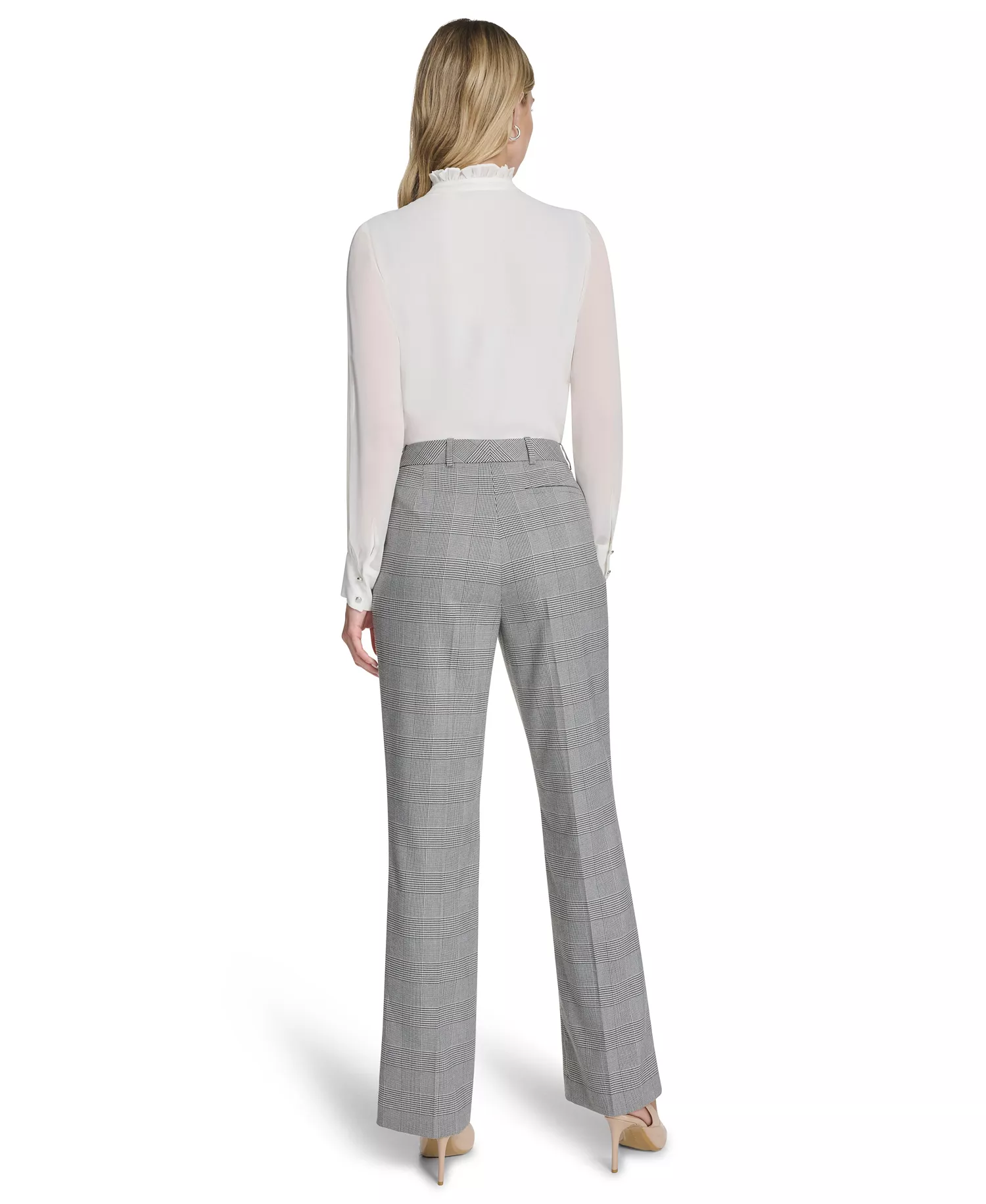 Women's Houndstooth Mid-Rise Pants - Black/cream - 12