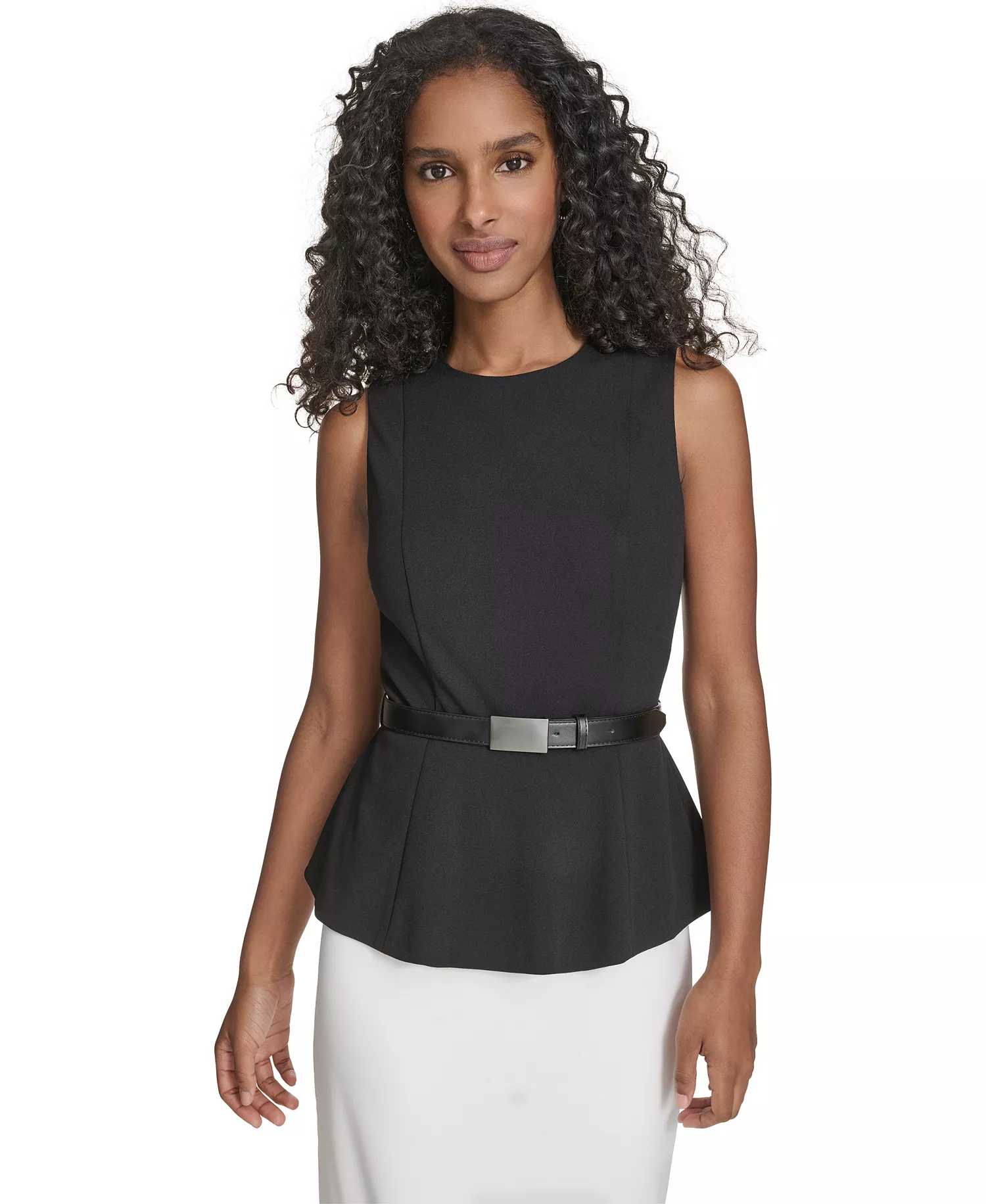 Women's Crewneck Color-Block Midi Dress - Black/Cream - 10