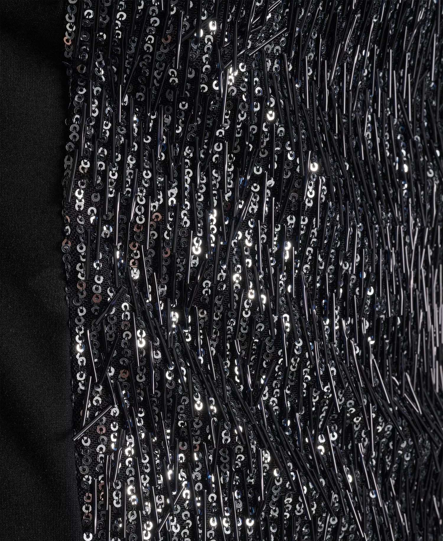 Women's Sequin Panel Sleeveless Top - Black/silver - M