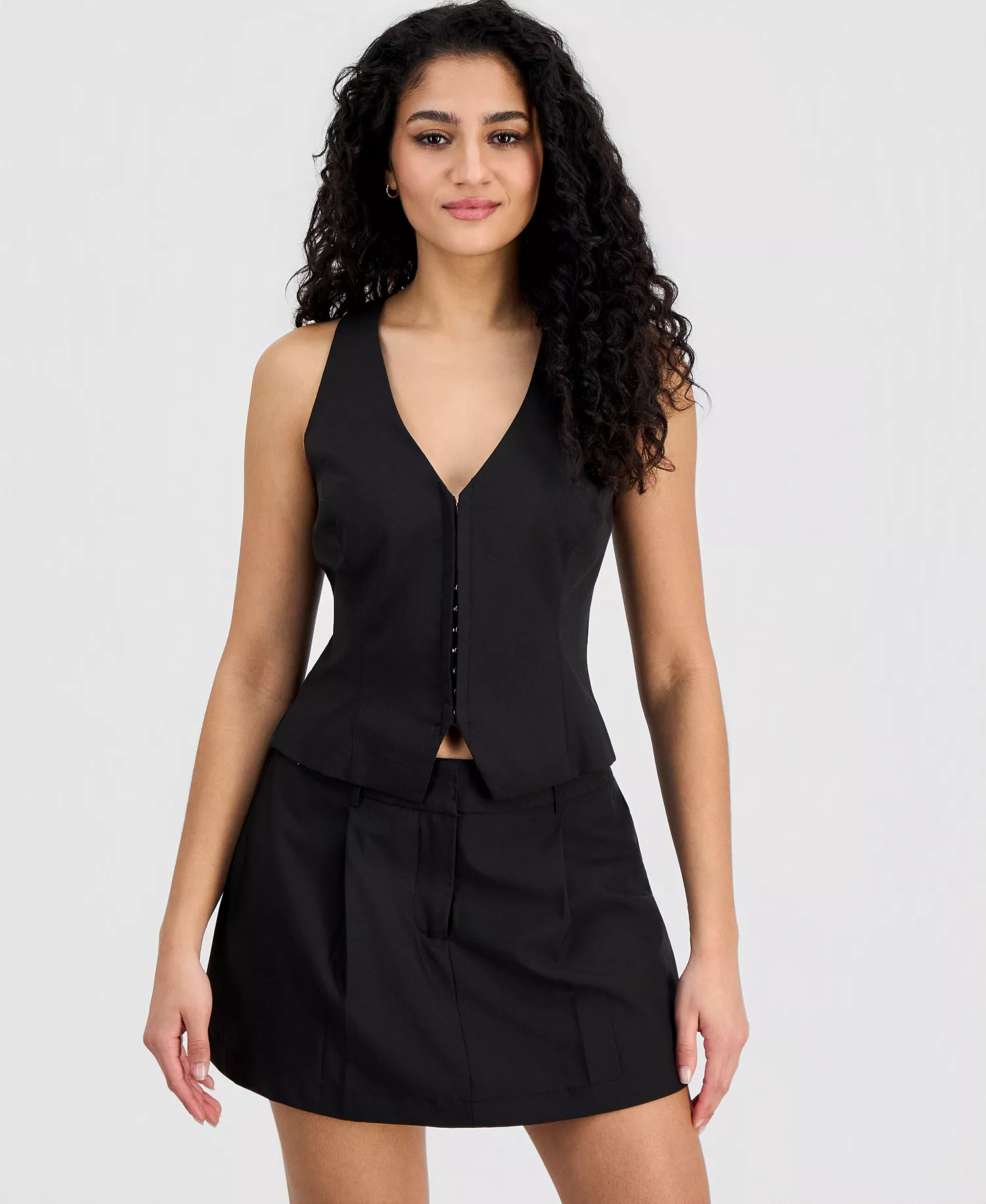Women's Tailored Suiting Vest, Macy's Exclusive - Black - L