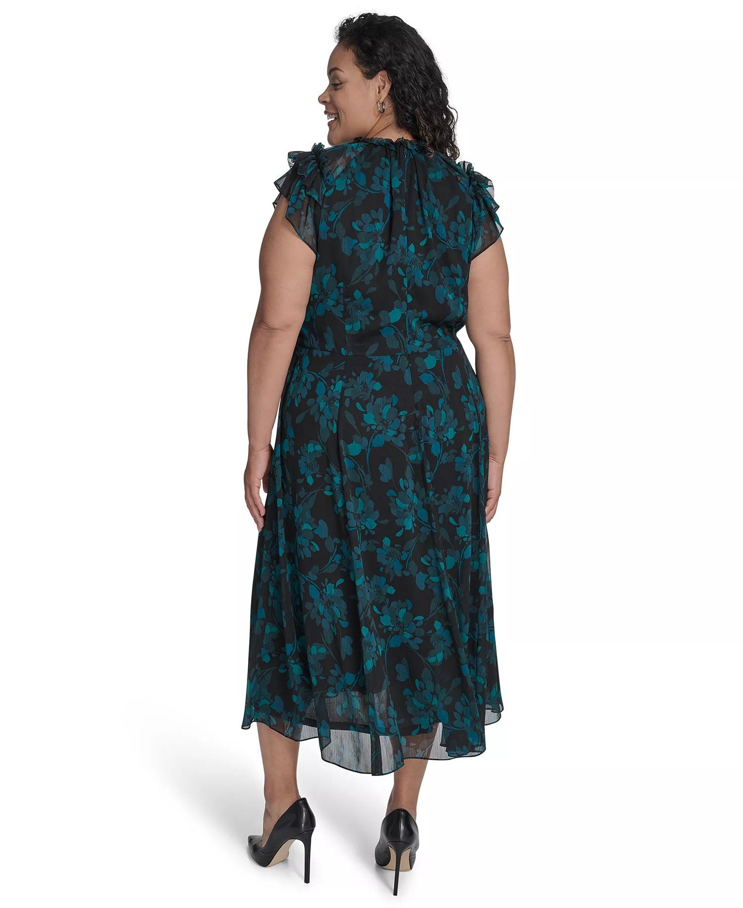 Plus Size Long Sleeve Midi Dress - Cypress Multi - 16W