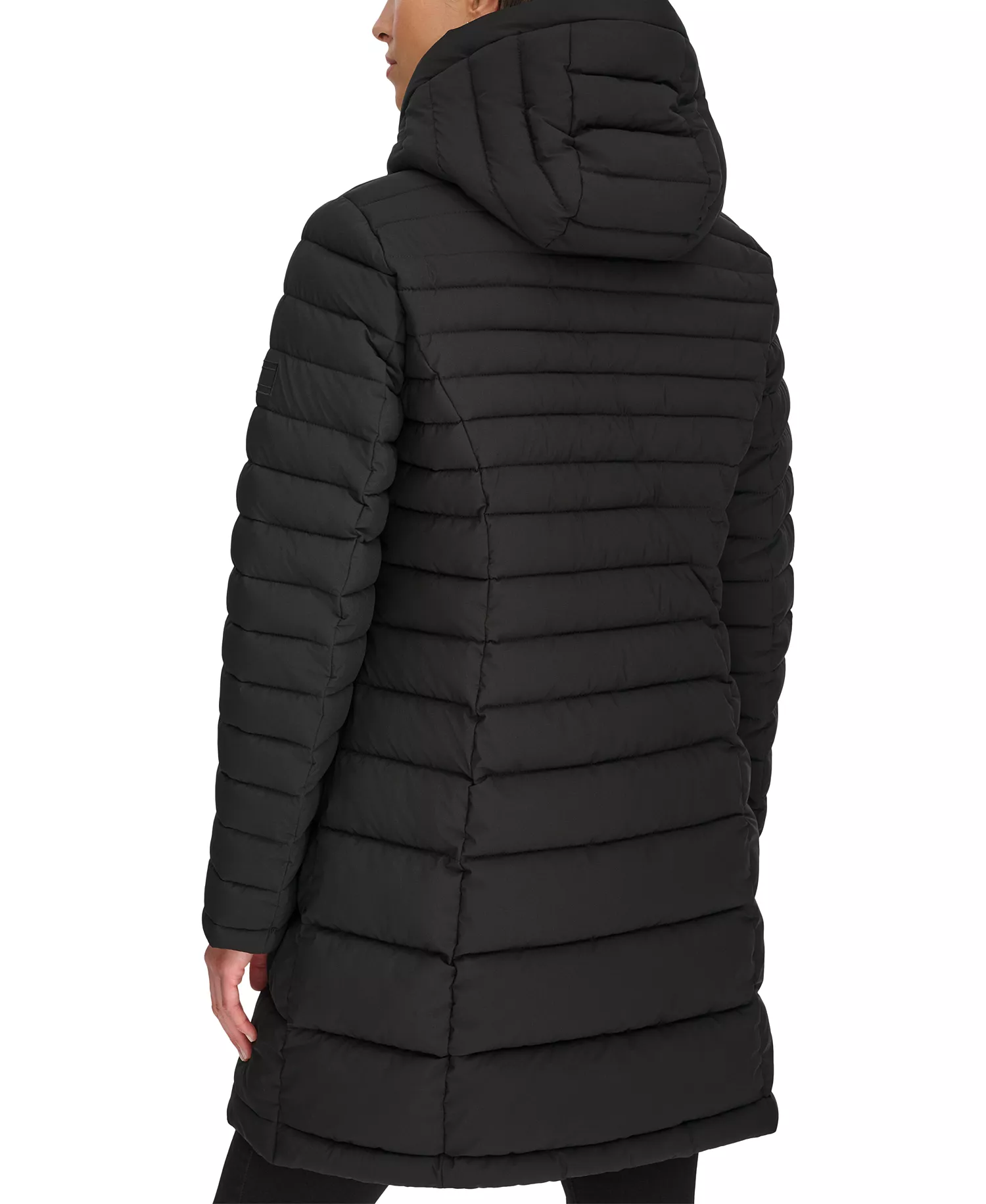 Women's Hooded Packable Puffer Coat - Black - S