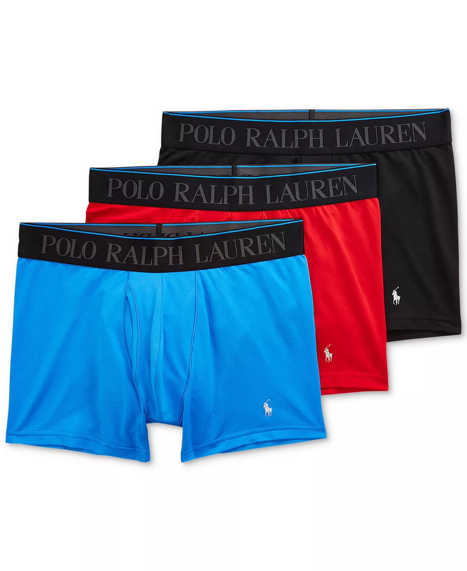 Men's 3-Pack Flex Performance Air Boxer Briefs - Colby Blue/polo Black/Red - L