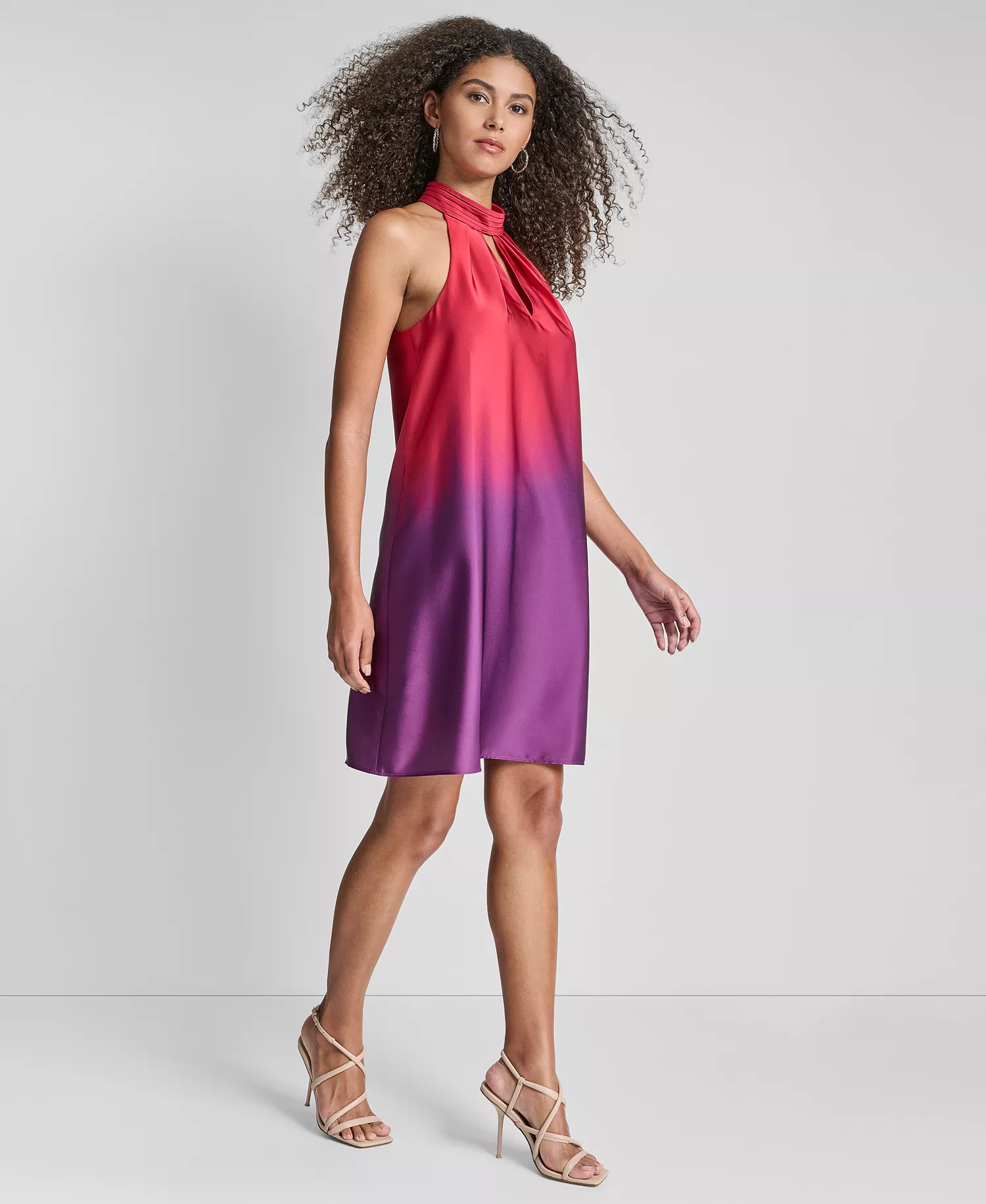 Petite Sleeveless Mock Neck Shift Dress - Purple Sky - 6P