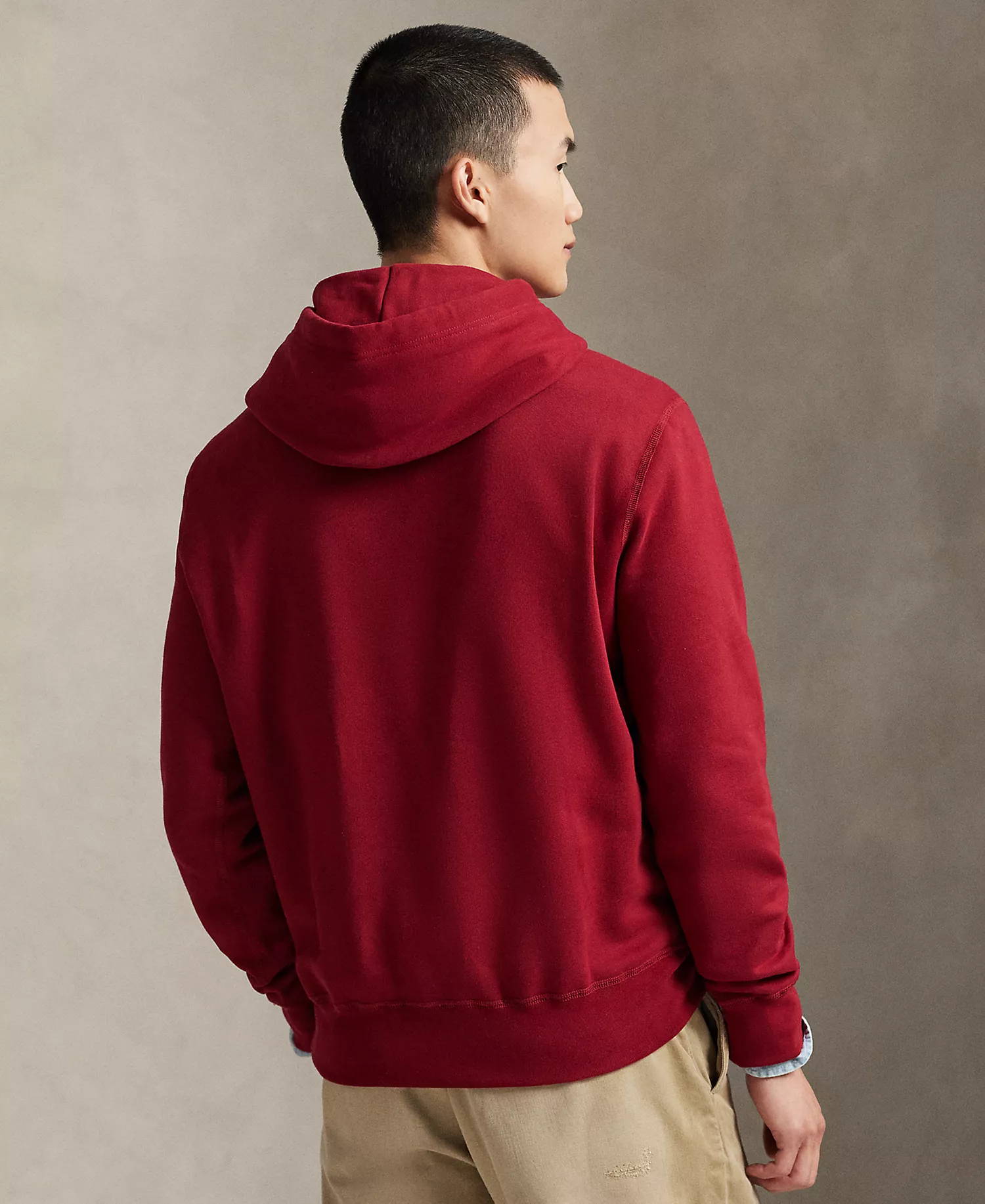 Men's Long Sleeve Hoodie - Holiday Red - S