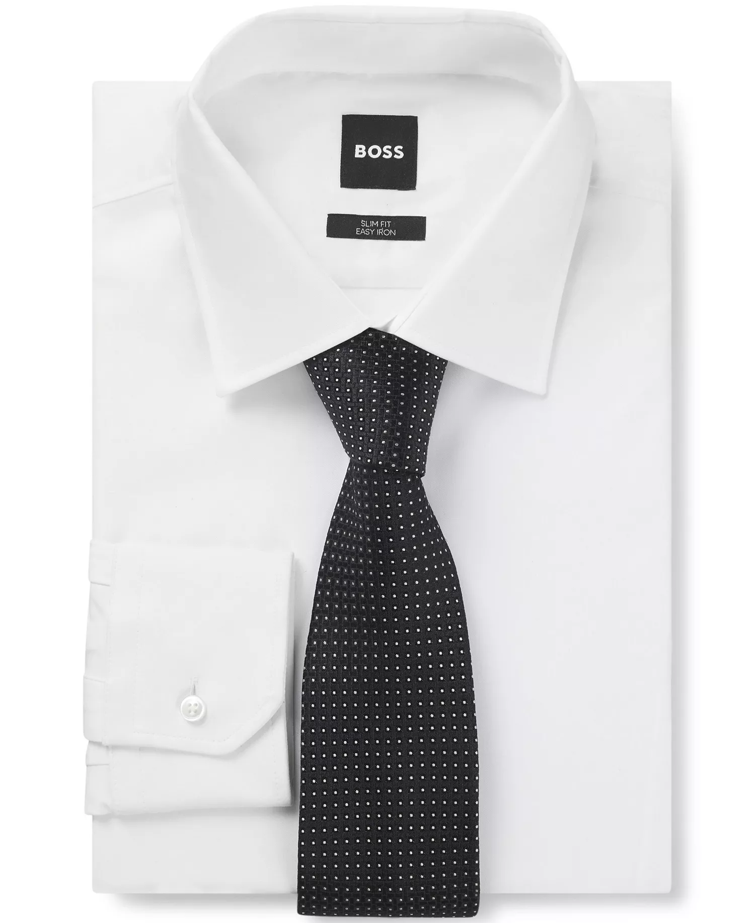 Men's Silk Jacquard Italian-Made Tie - Dark Blue - ONE SIZE