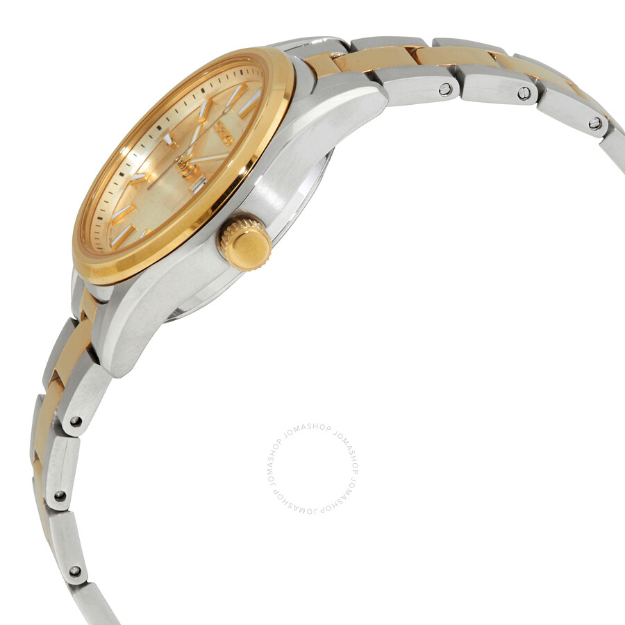 Seiko Quartz Gold Dial Two-tone Ladies Watch