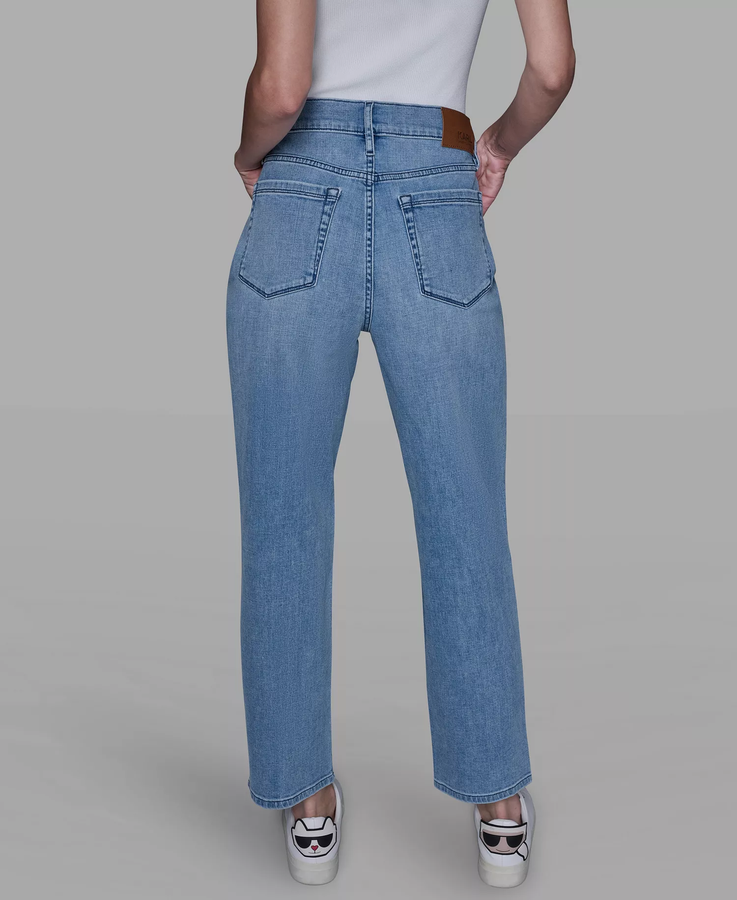 Women's Rhinestone Stripe Detail Jeans - Brisk Blue - 10