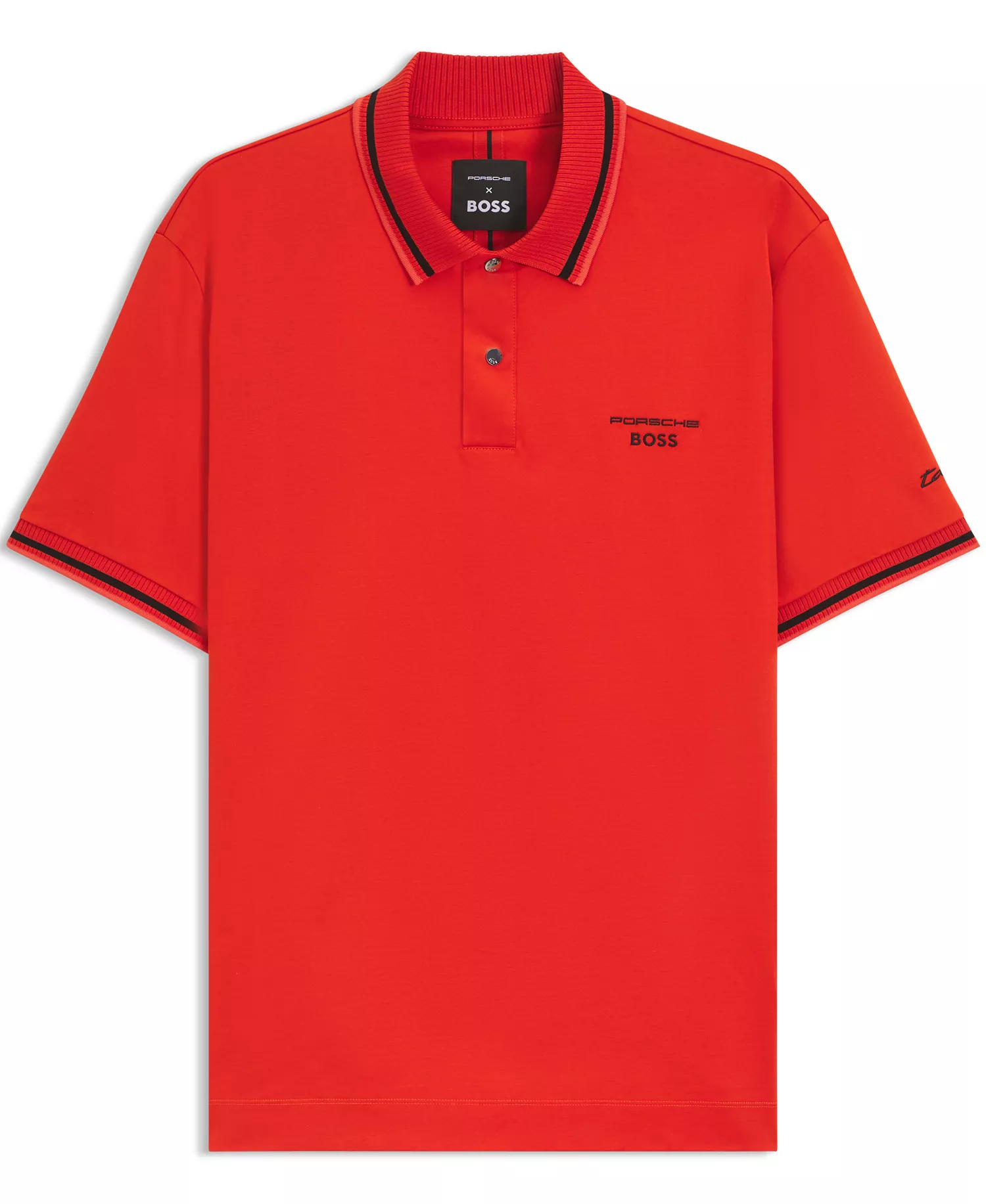Porsche x BOSS Men's Cotton Moisture Control Polo Shirt - Orange - L