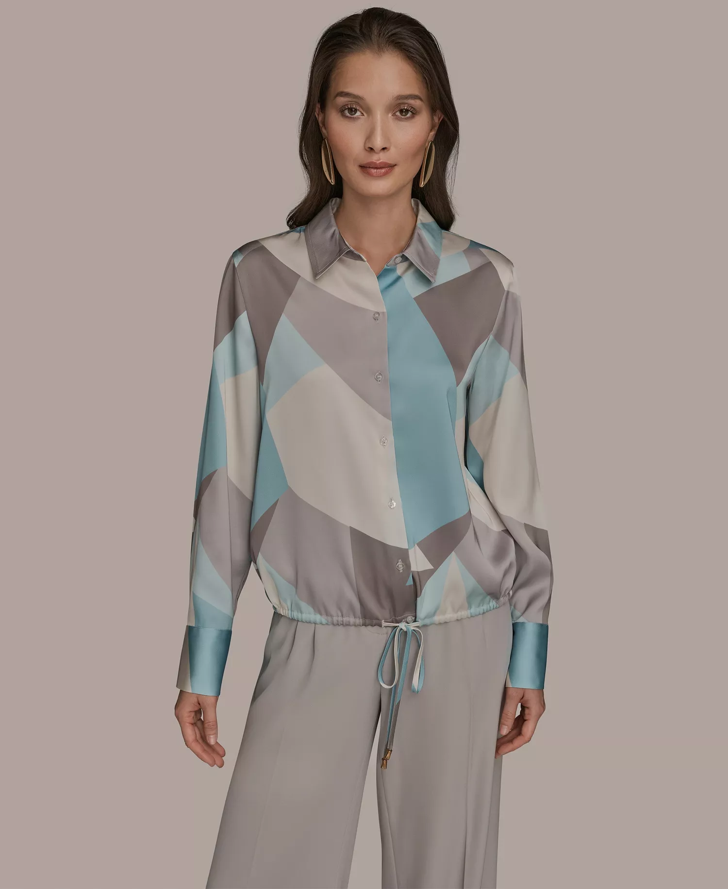 Women's Long-Sleeve Drawstring Top - Haze Multi - L