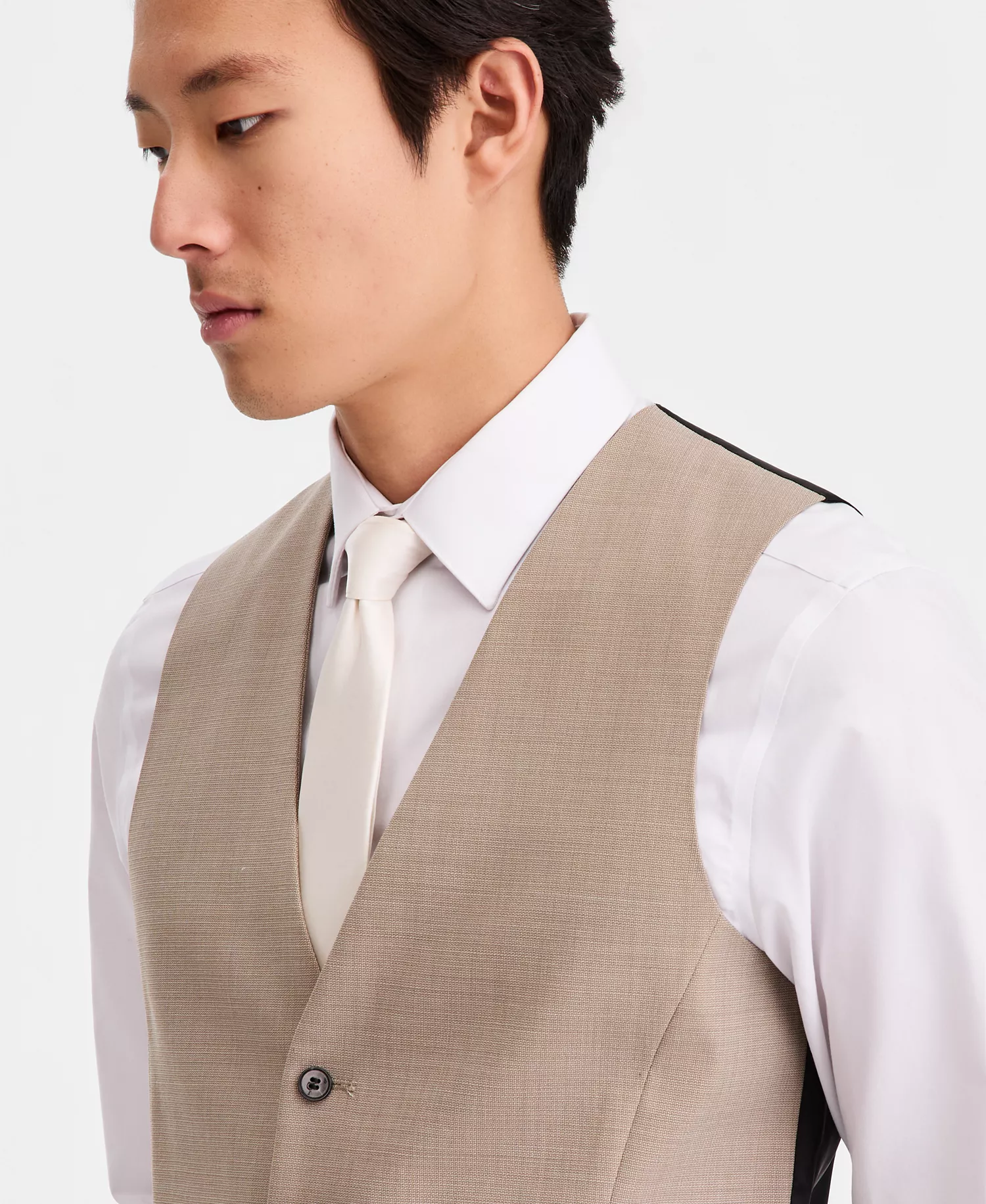 Men's Modern-Fit Suit Vest - Medium Beige - 36R