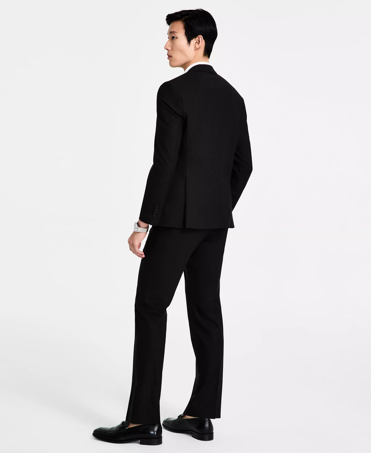 Men's Modern-Fit Wool Blend Suit - Black - 36R