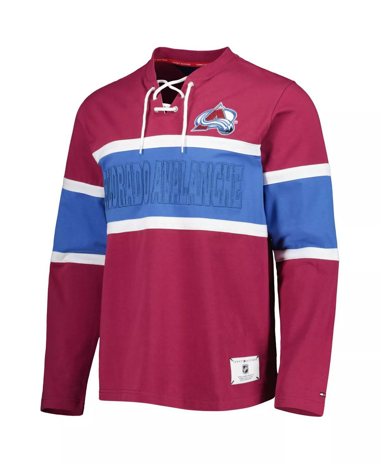 Men's Burgundy Colorado Avalanche Walter Lace-Up Long Sleeve Top - Burgundy - 2XL