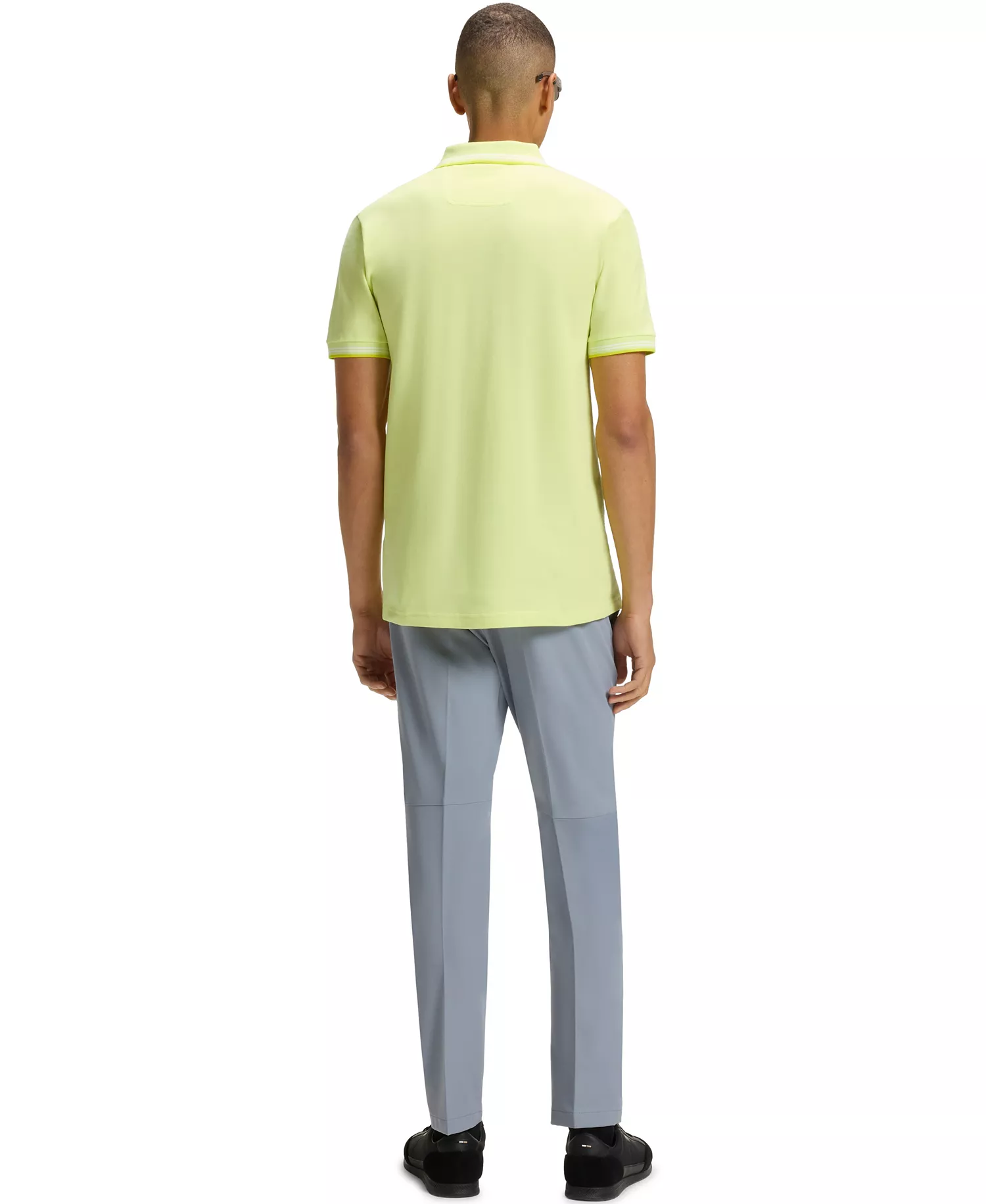 Men's Branding Stretch-Cotton Slim-Fit Polo Shirt - Light Green - L