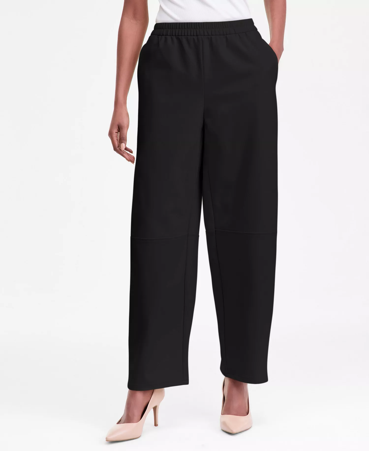 Petite Pull-On Pants, Macy's Exclusive - Deep Black - P/L