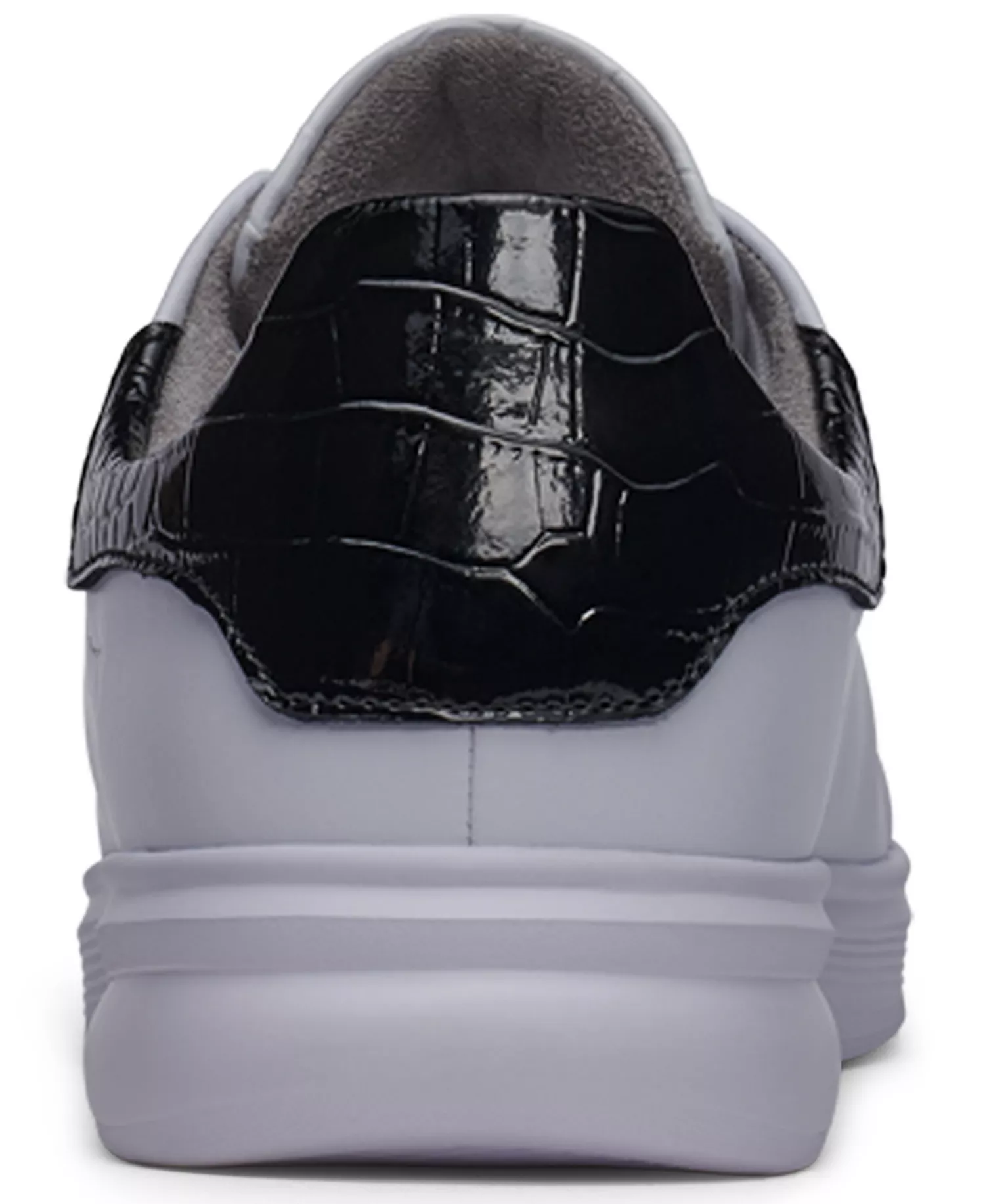 Men's Round Toe Leather Sneakers - White - 10M